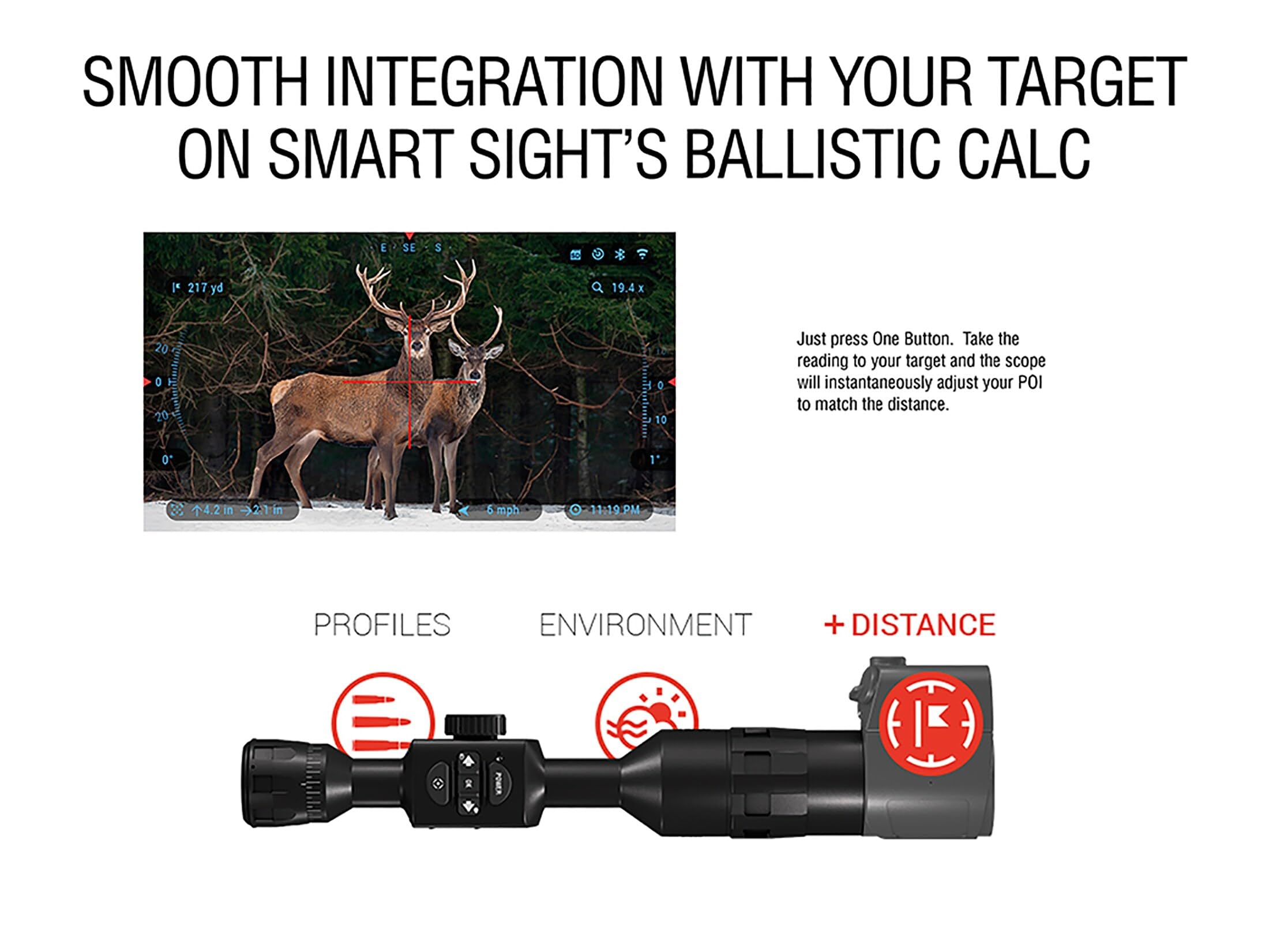 ATN Smart Laser Rangefinder with Bluetooth - Ballistic Calculator for Hunting & Shooting | Long Range Distance Measurement for Outdoor Sports & Tactical Use