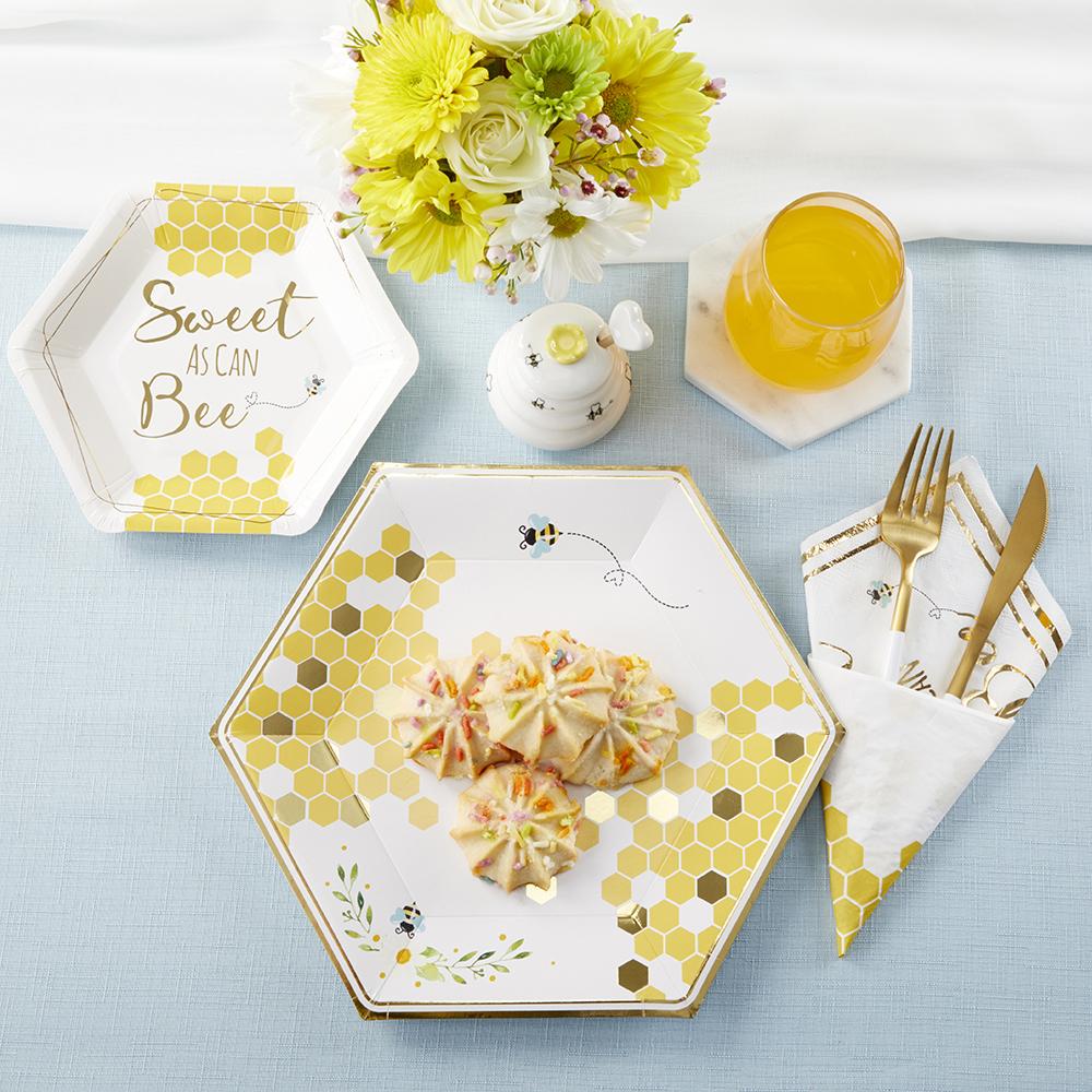 Sweet as Can Bee 2-Ply Paper Napkins - Set of 30, Floral Design, Premium Quality, Eco-Friendly - Perfect for Parties, Weddings, and Everyday Dining