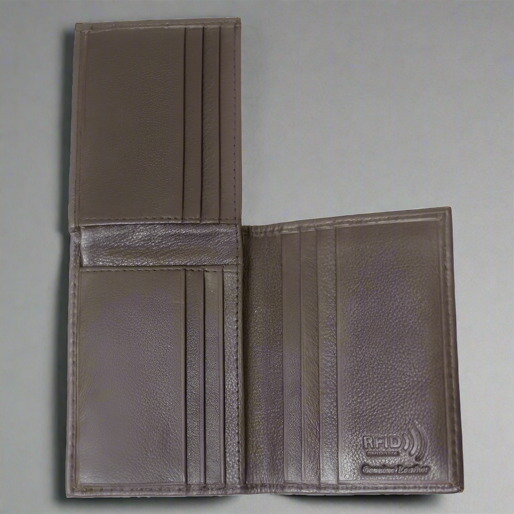 BOL Men's RFID Blocking Leather Bifold Wallet - Slim Upright Design for Credit Cards & Cash - Perfect for Everyday Carry, Travel & Business Use