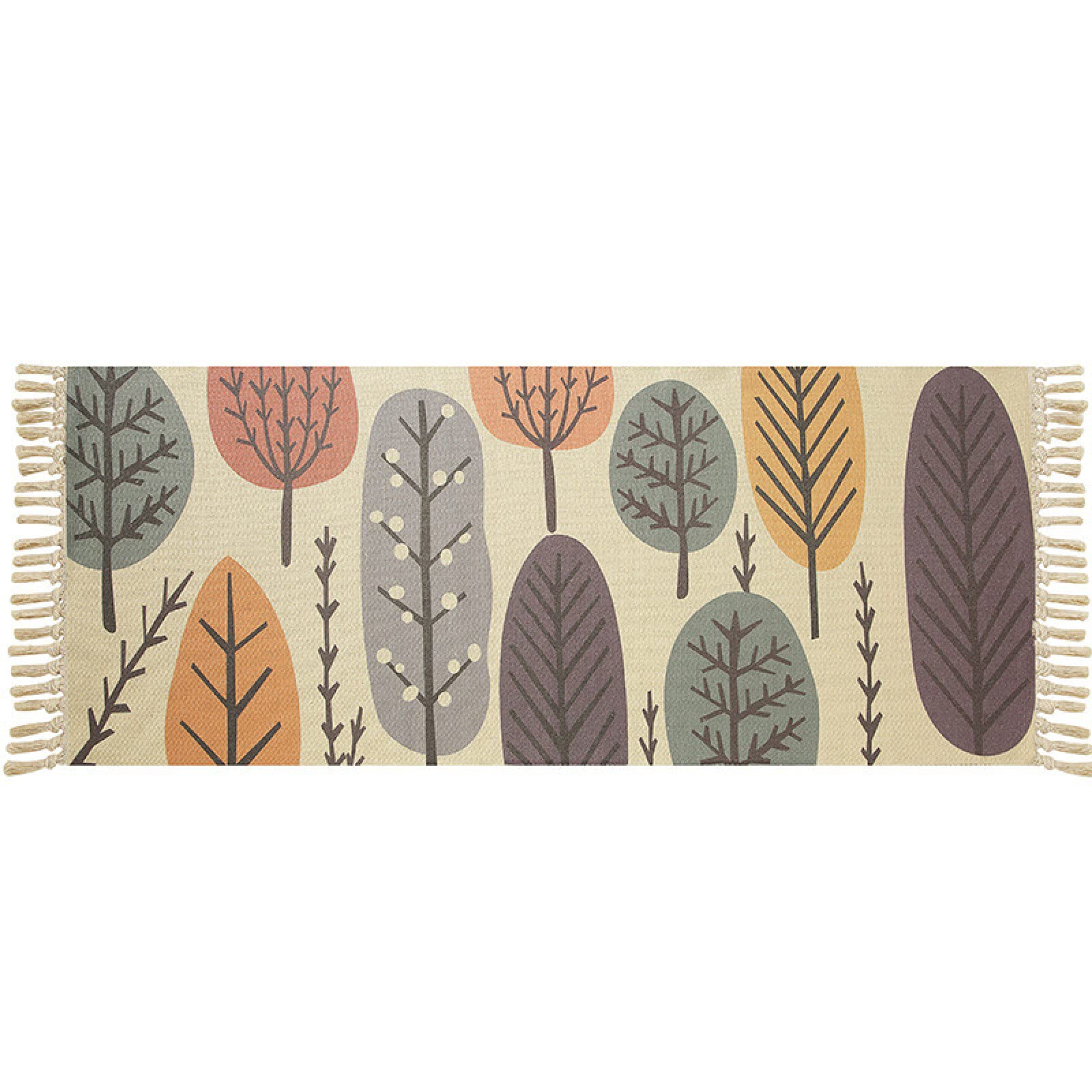 Bohemian Cotton Area Rug - Hand Woven Print with Tassels, Reversible Throw Rug for Bathroom, Bedroom, Living Room & Laundry Room - 24x35 Inch Soft Floor Mat - Perfect for Boho Home Decor, Cozy Living Spaces & Entryway