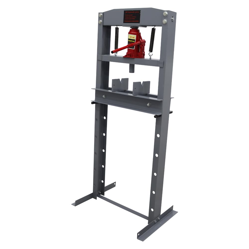 20 Ton Hydraulic Shop Press with Adjustable H-Frame - Heavy Duty Garage Floor Press for Metalworking, Automotive Repair & Woodworking Projects