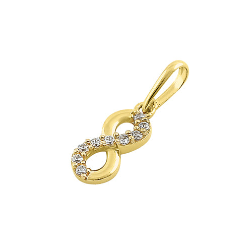 14K Solid Yellow Gold Infinity CZ Pendant Necklace - Dainty Minimalist Jewelry Gift for Women, Perfect for Anniversaries & Everyday Wear