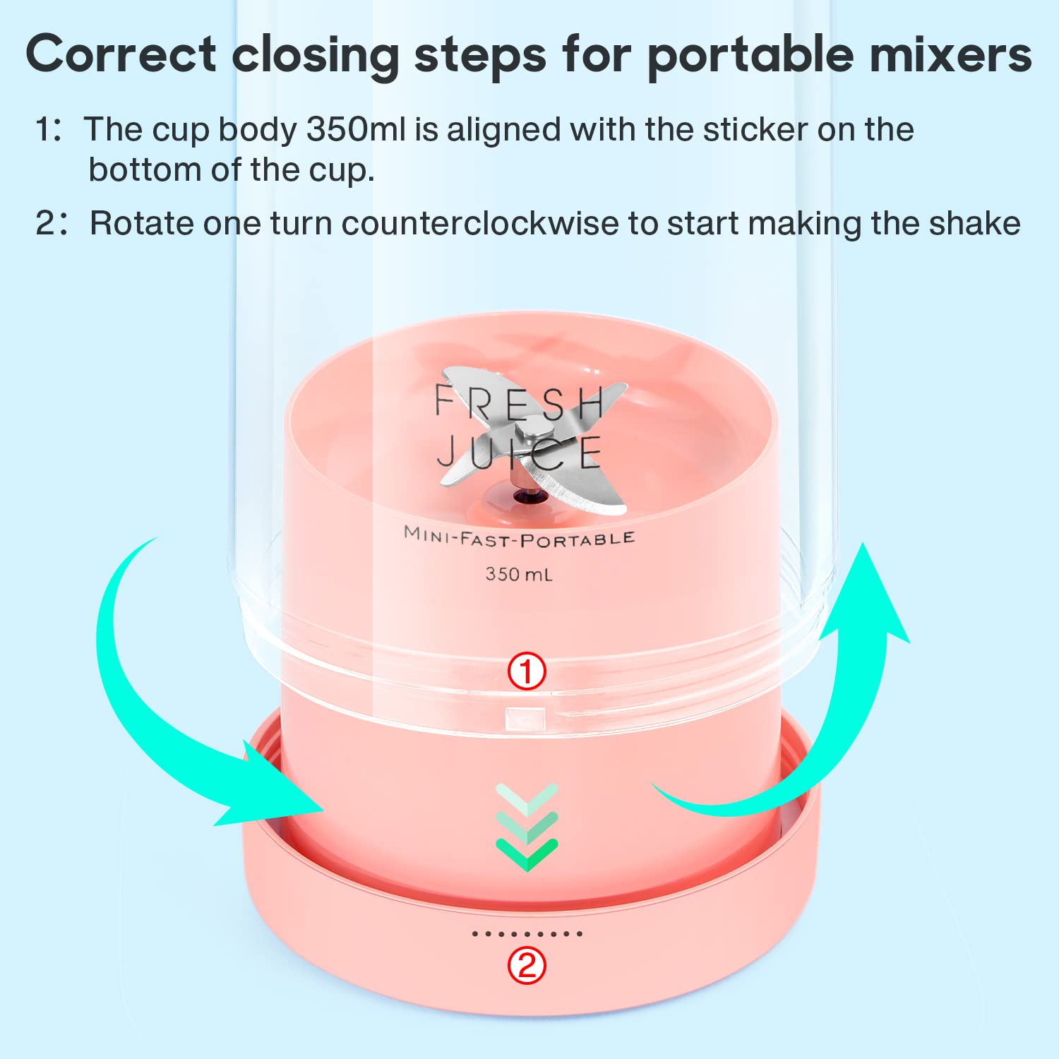 MIAOKE Portable Blender 11.8oz - USB Rechargeable Mini Smoothie Maker & Shaker Bottle with Magnetic Charging | Perfect for Protein Shakes, Fruit Smoothies | Travel, Gym, Office, Outdoor, Car & Home Use - Great Gift Idea