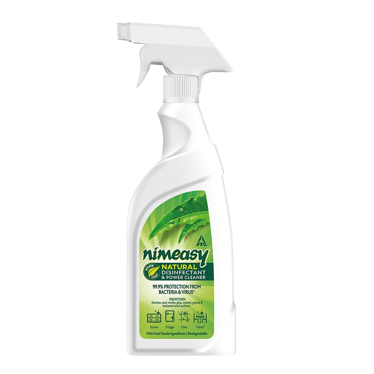 Nimeasy Natural Disinfectant & Power Cleaner Spray - 450ml Kitchen & Utensil Cleaner with 99.9% Germ Protection | Safe for Food Surfaces, Countertops, Cutting Boards | Eco-Friendly Cleaning Solution for Home & Restaurant Use