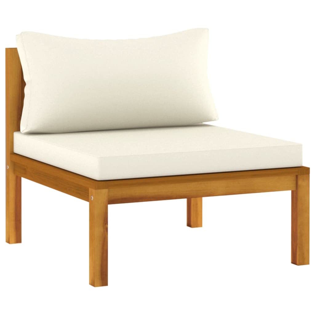 vidaXL 6-Piece Patio Lounge Set - Outdoor Garden Furniture, Sectional Sofa with Cushions, Corner Sofa in Retro Style - Solid Acacia Wood for Backyard, Poolside & Terrace Relaxation