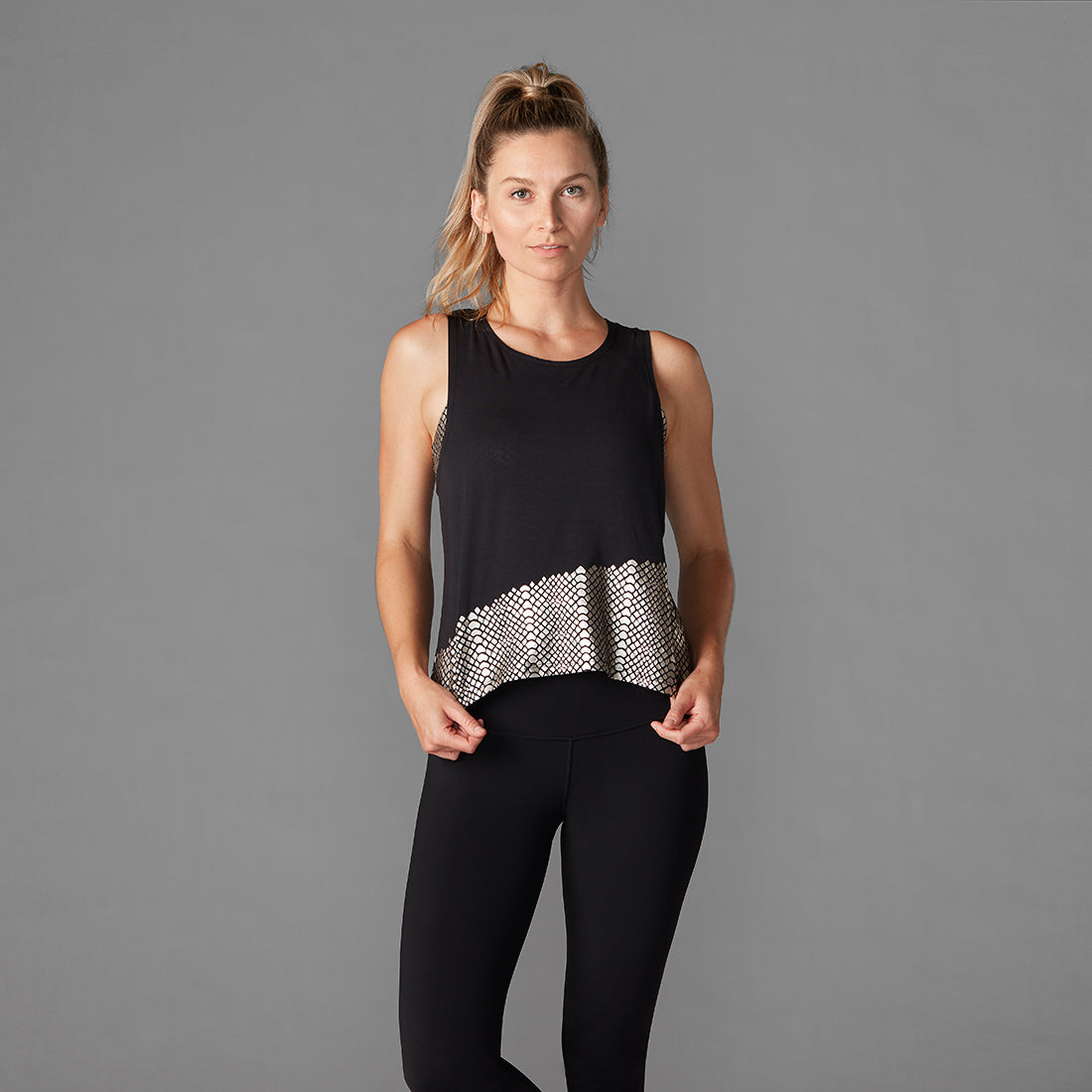 Tavi Noir High Low Tank Top for Women - Stylish Asymmetrical Hem Casual & Party Wear - Perfect for Layering, Workouts, and Night Out