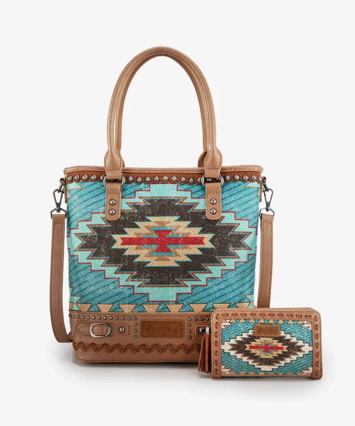 Montana West Aztec Print Concealed Carry Tote Bag Set - Stylish & Functional Handbag for Women, Perfect for Everyday Use, Travel, and Concealed Carry