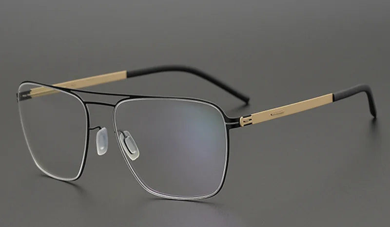 Aimee Unisex Full Rim Square Double Bridge Stainless Steel Eyeglasses 21251 - Stylish & Durable Frames for Men & Women - Perfect for Work, Reading & Fashion Accessories