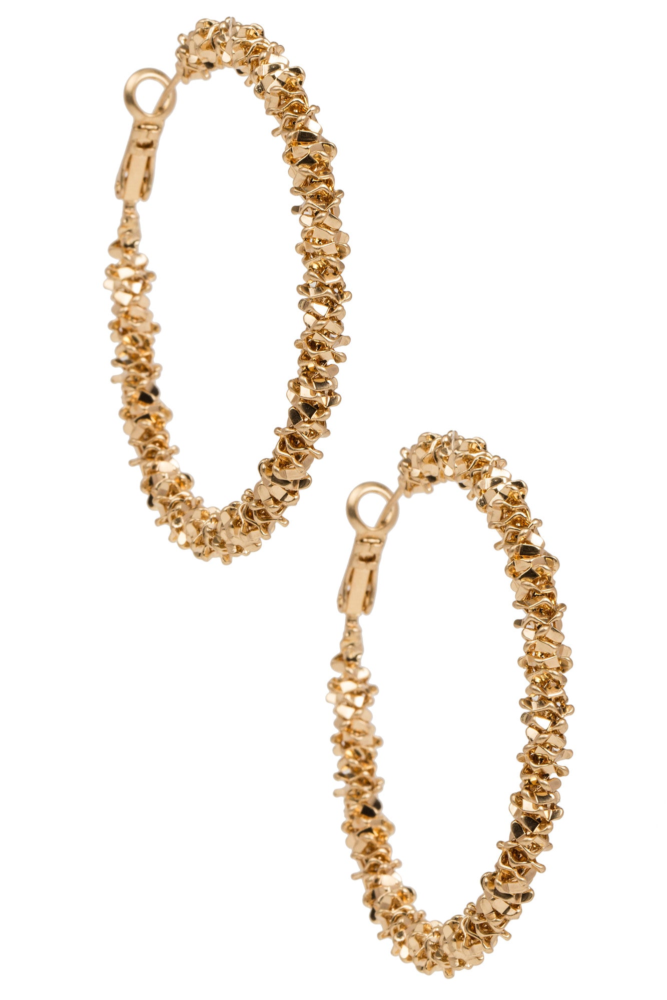Gold Textured Hoop Earrings for Women - Elegant 14K Gold Plated Statement Earrings for Everyday Wear & Special Occasions