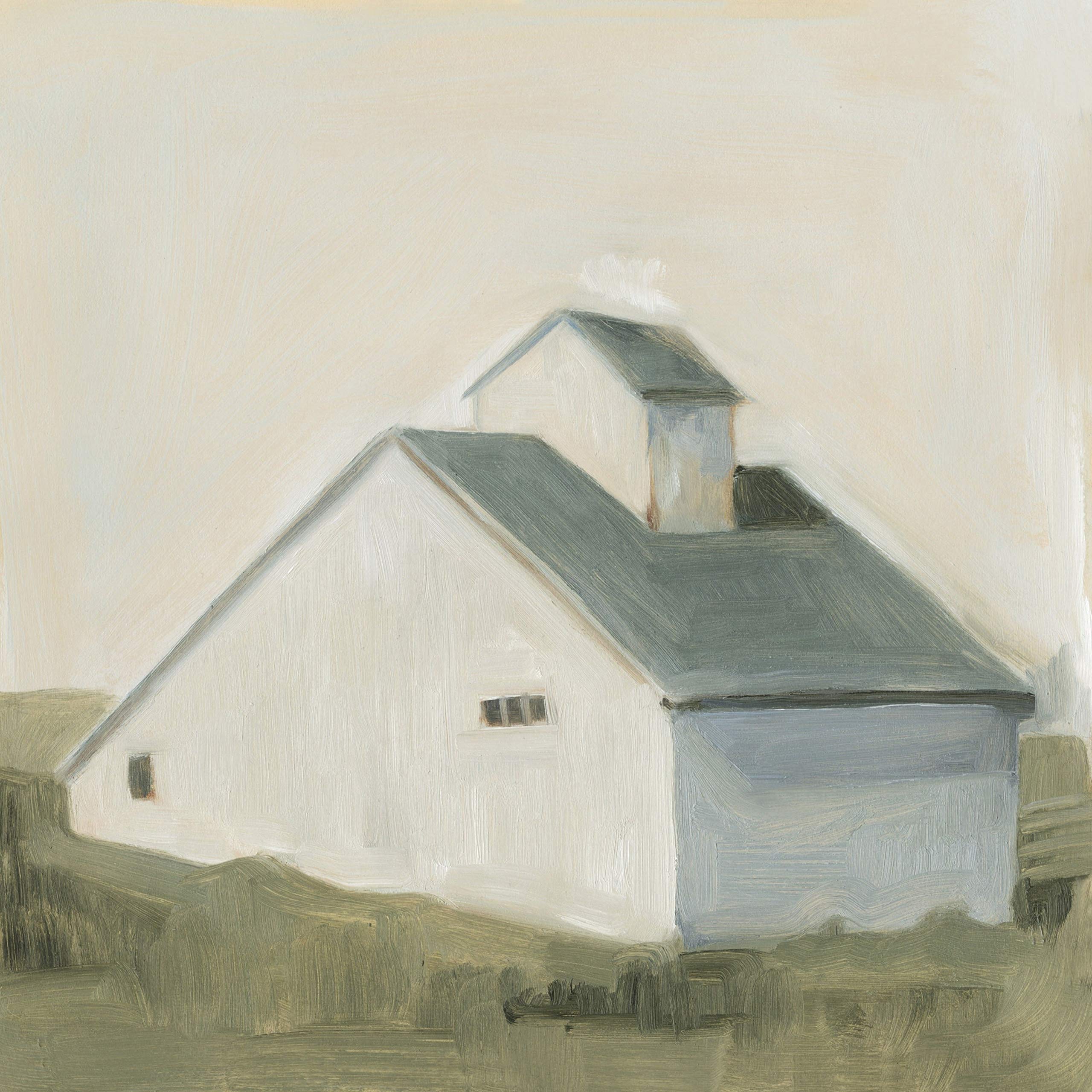 Handmade Serene Barn Print on Wrapped Canvas 24x24 - Wall Art Decor for Living Room, Bedroom & Office - Marmont Hill