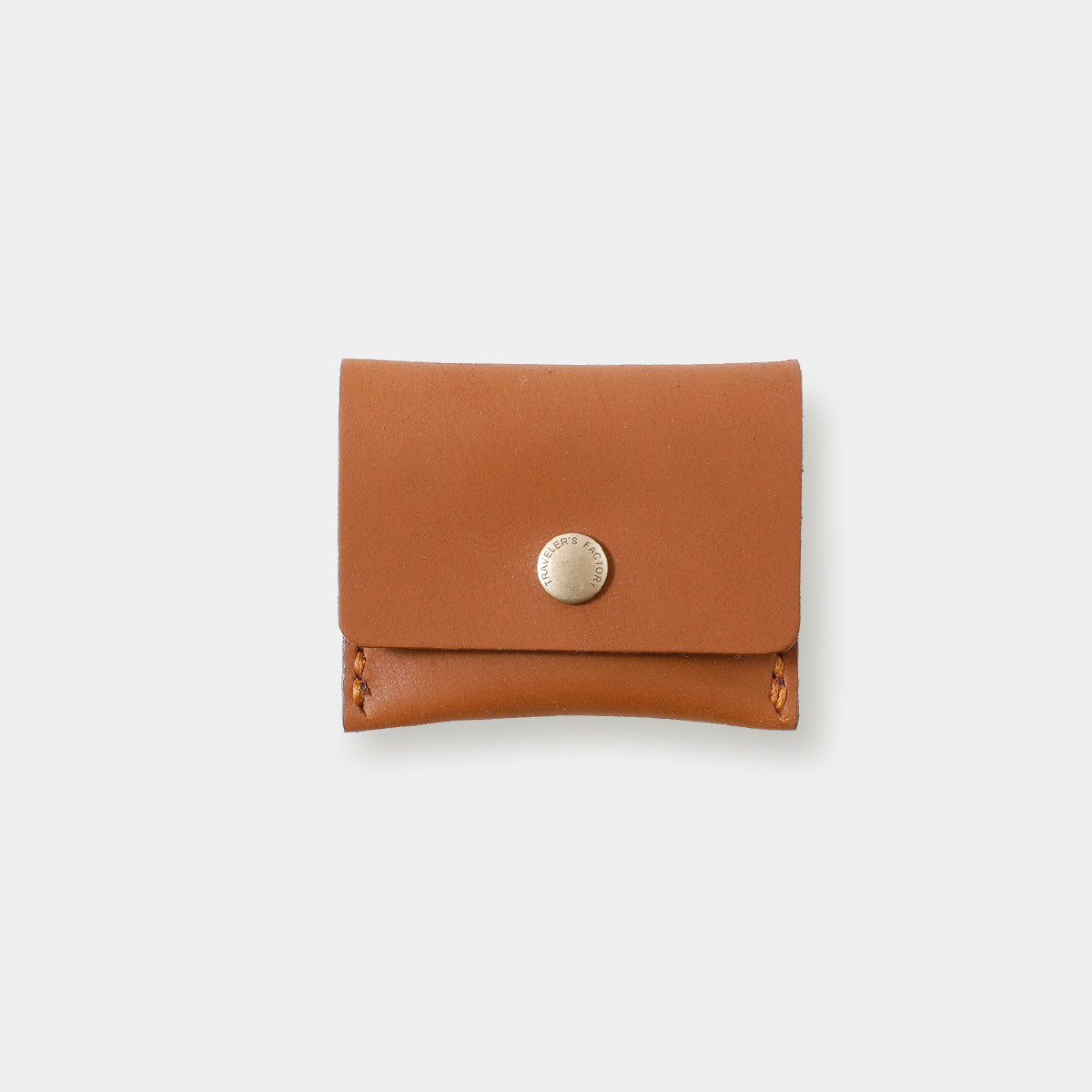 Premium TRAVELER'S COMPANY Leather Coin Case - Genuine Camel Leather Wallet for Travelers | Compact & Durable for Coins, Tokens & Small Essentials | Perfect for Airports, Theme Parks & Daily Use