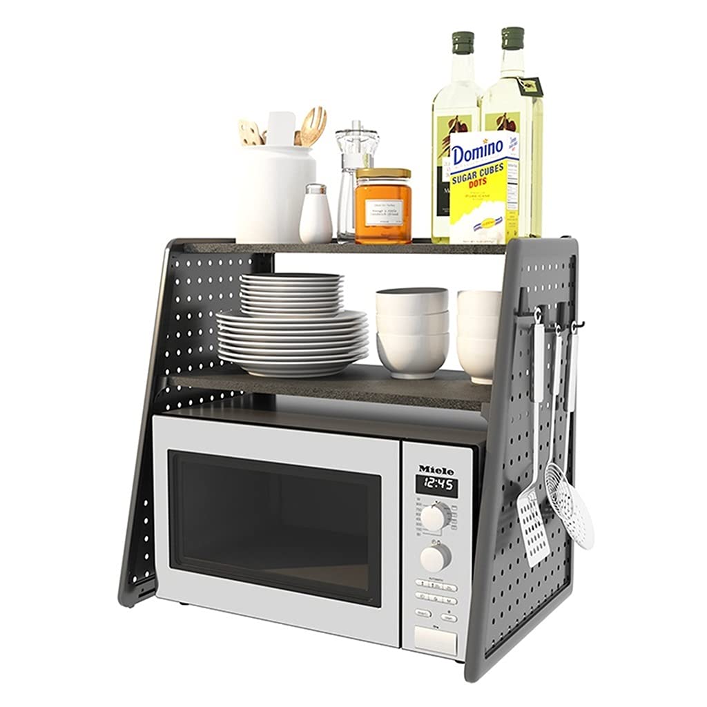 3-Tier Microwave Oven Rack - Space Saving Kitchen Organizer for Spices, Food & Supplies | Durable Countertop Shelf for Microwave Storage | Perfect for Small Kitchens & Apartment Cooking