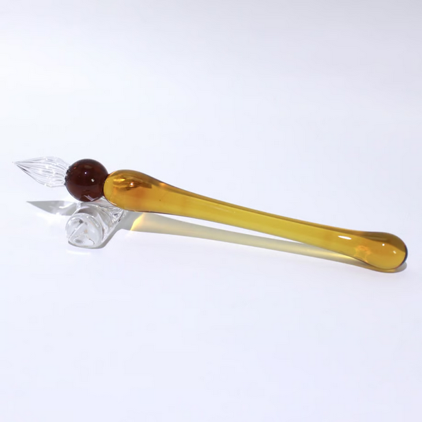 Japanese Glass Dip Pen - Short & Honey Design, Elegant Calligraphy Writing Tool for Artists, Writers & Lettering Enthusiasts | Perfect Gift for Journaling, Scrapbooking & Creative Writing