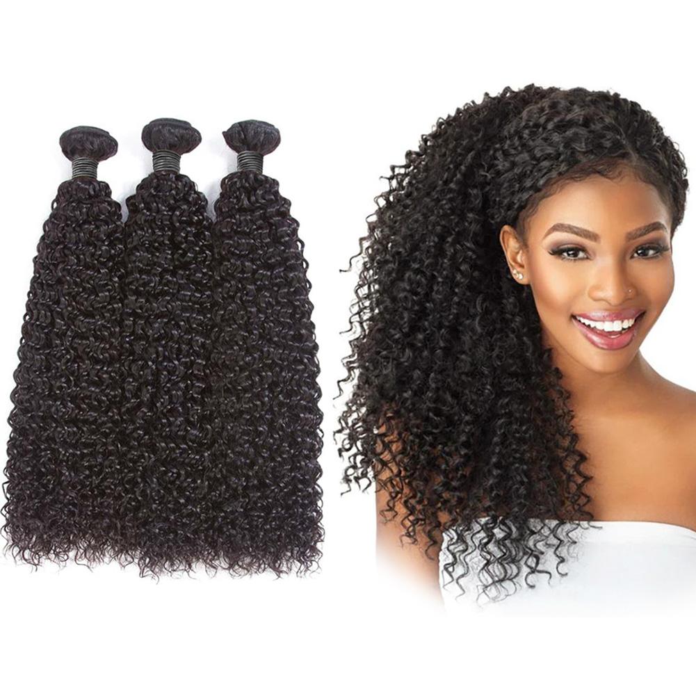 100% Virgin Human Hair Bundles - Kinky Curly Natural Black Hair Extensions for African American Women | Perfect for Protective Styles, Weaves & Braids