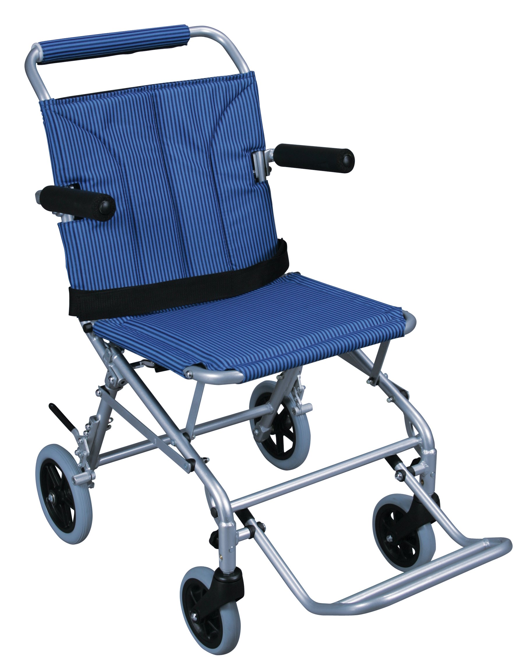 Drive Medical Lightweight Folding Transport Wheelchair with Carry Bag & Flip-Back Arms - Portable Mobility Aid for Travel, Doctor Visits, and Indoor/Outdoor Use
