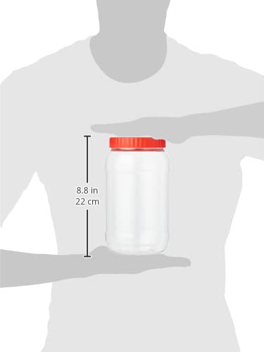 6-Pack 2000ml Red Plastic Food Storage Canisters - Airtight Kitchen Containers for Flour, Sugar, Rice & Dry Goods | BPA-Free Pantry Organization