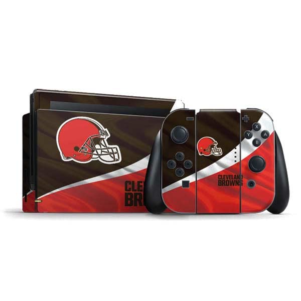 Official NFL Cleveland Browns Gaming Skin Decal for Nintendo Switch Bundle - Custom Protective Vinyl Wrap for Enhanced Grip & Style - Perfect for Gaming Enthusiasts & Sports Fans