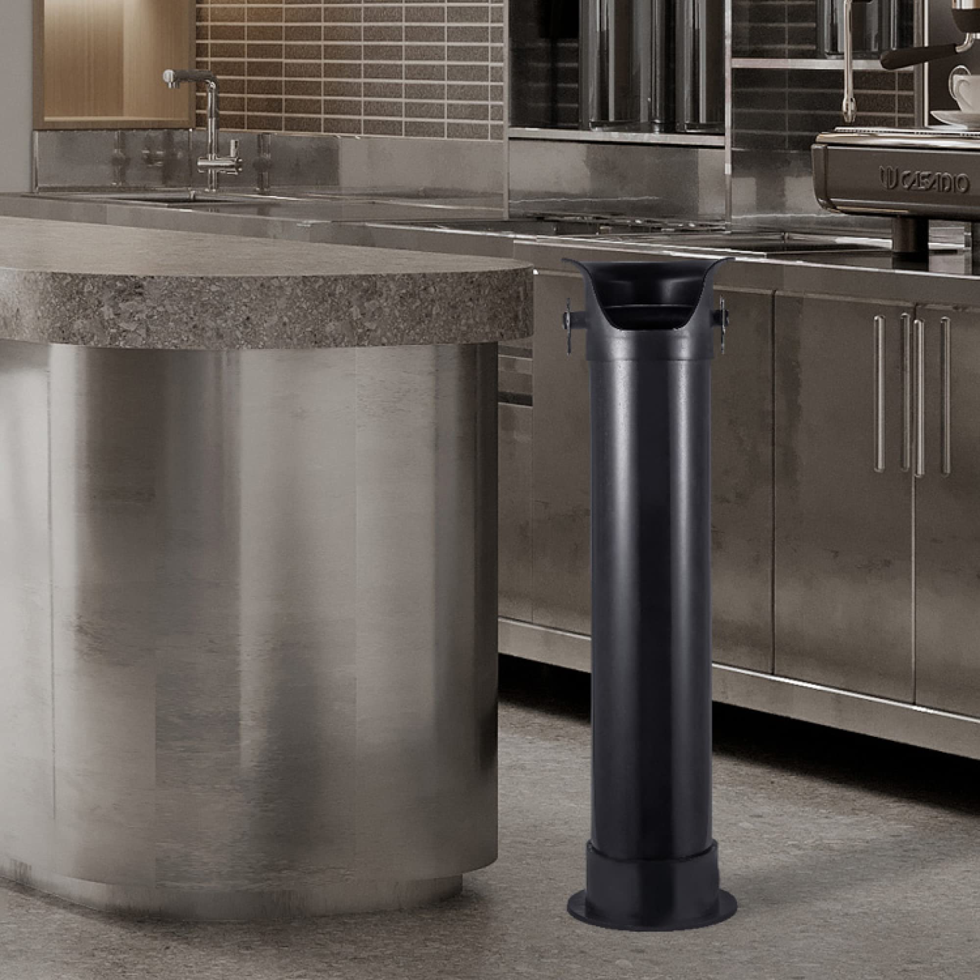 Stainless Steel Espresso Knock Box - Non-Slip Coffee Grounds Container with Removable Knock Bar - Perfect for Kitchen, Office & Barista Station - Durable Coffee Waste Bin for Easy Espresso Puck Disposal