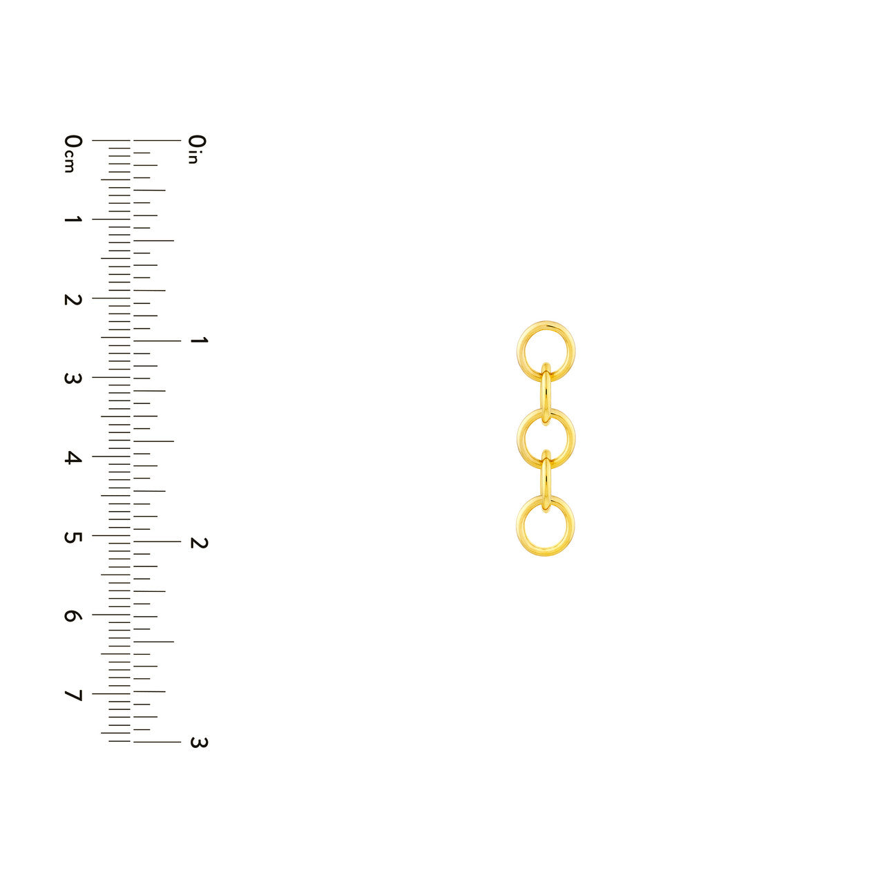 14K Yellow Gold Round Link Endless Dangle Earrings for Women - Elegant & Timeless Jewelry for Parties, Weddings & Everyday Wear