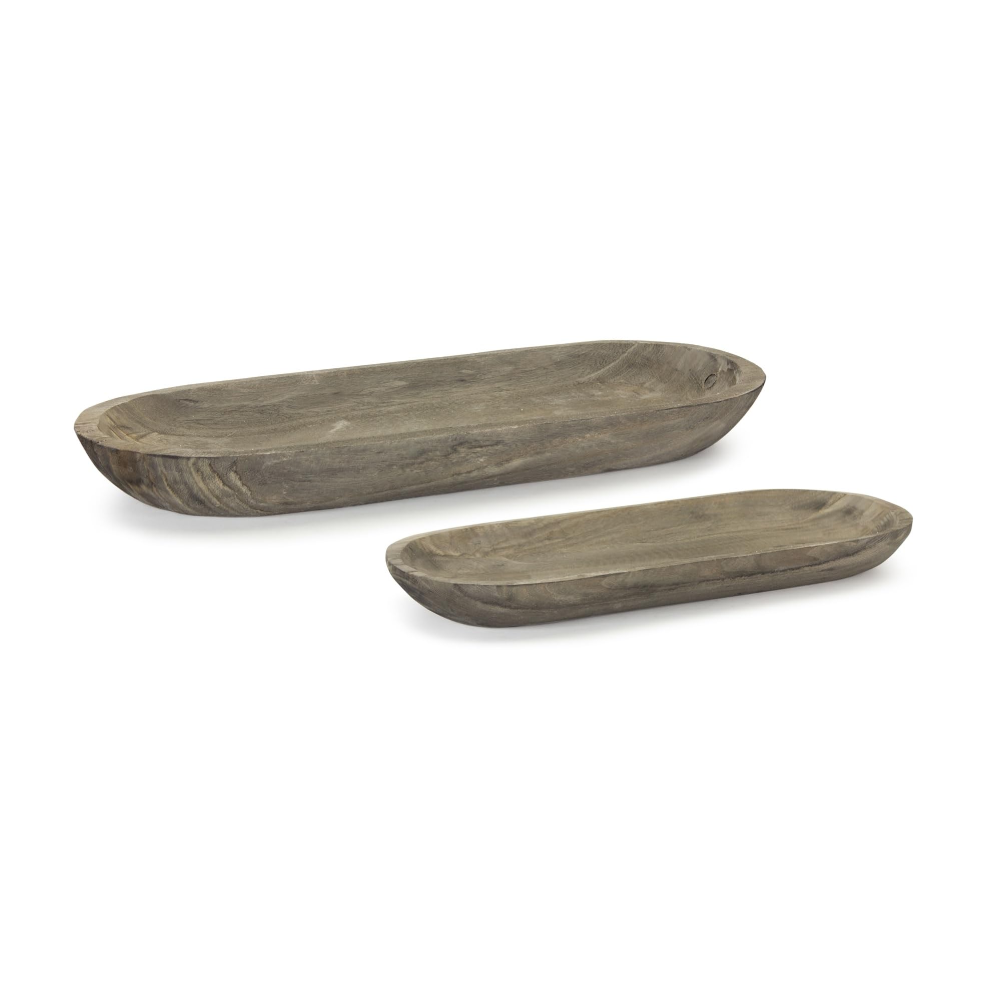 2-Pack Rustic Brown Wooden Table Top Tray - 23.75 Inch Serving Tray for Dining Table, Coffee Table, and Kitchen Counter Organization | Perfect for Entertaining, Home Decor, and Gift Giving