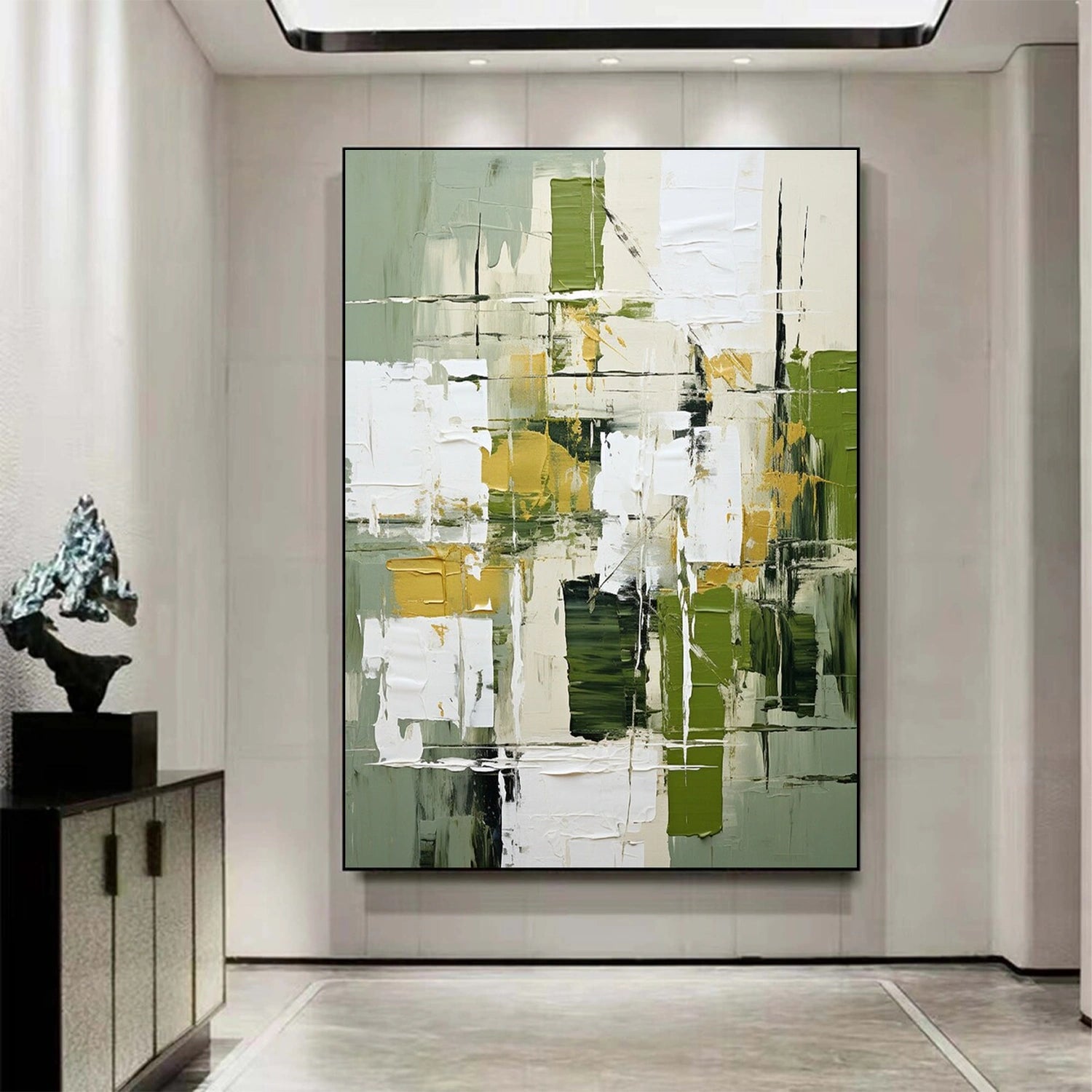 Blue & Green Abstract Wall Art Canvas Print #BG104 - Modern Home Decor for Living Room, Bedroom & Office