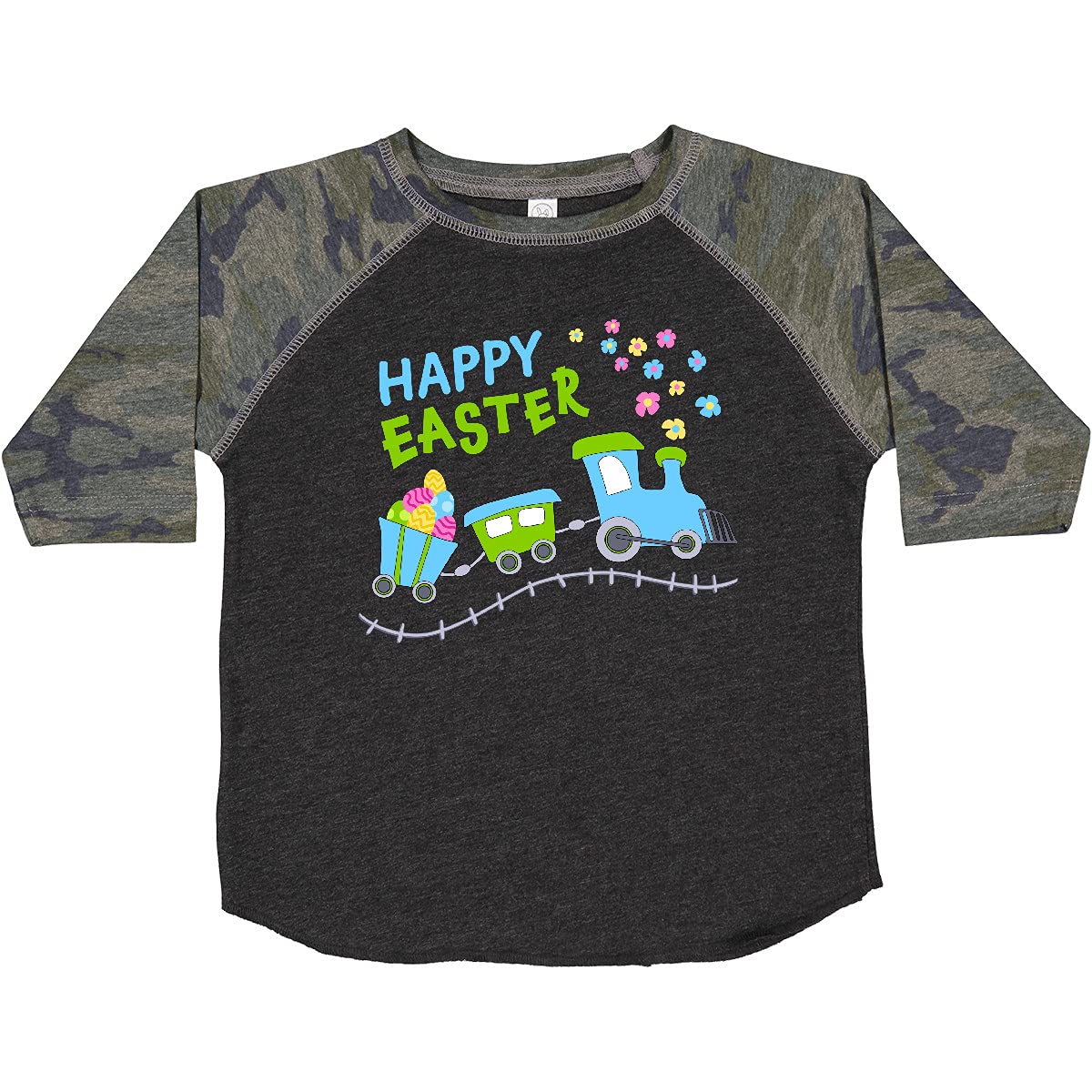 Inktastic Happy Easter Train Toddler T-Shirt - Cute Easter Outfit for Boys & Girls | Perfect for Easter Egg Hunts & Spring Celebrations