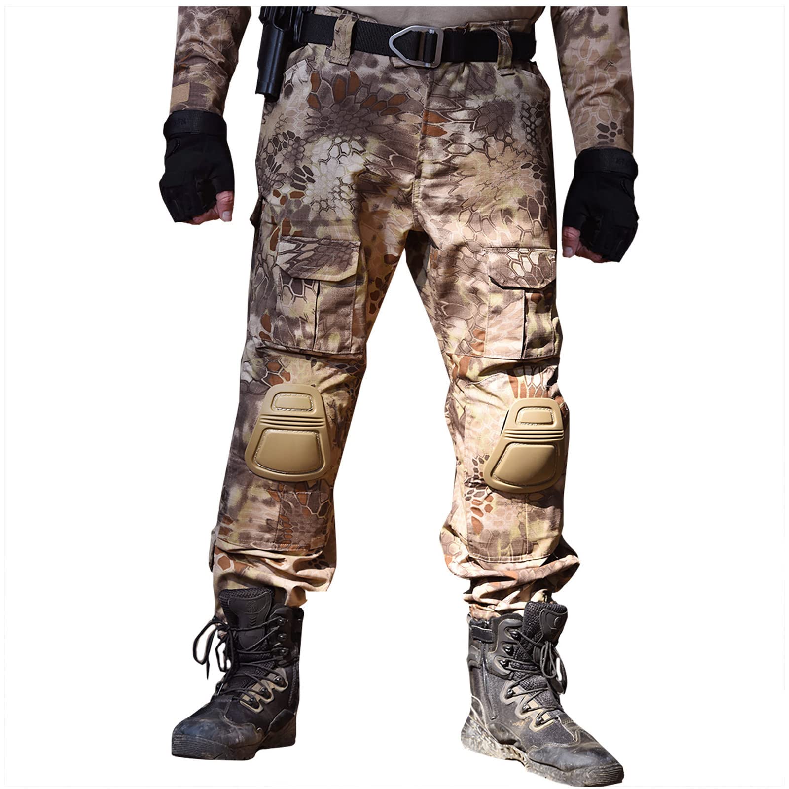 Men's Tactical Combat Pants - Military Grade Hunting & Outdoor Cargo Pants with Multiple Pockets - Durable Camo Work Trousers for Hunting, Hiking & Airsoft Activities