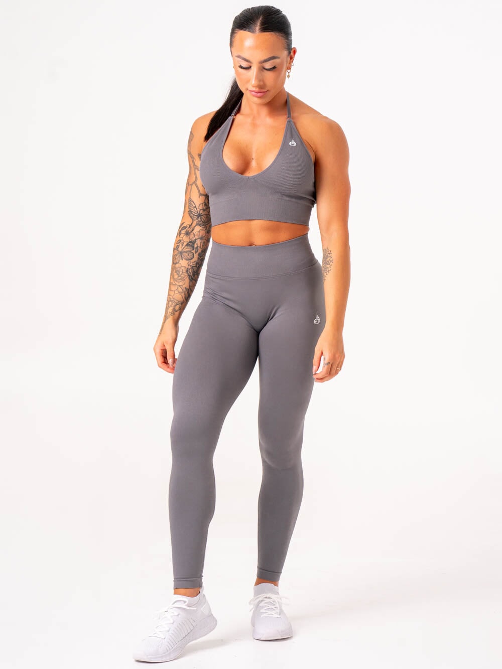 Lift Scrunch Leggings for Women - High Waisted Tummy Control Workout Leggings in Charcoal Gray | Yoga, Gym, Running & Lounge Wear