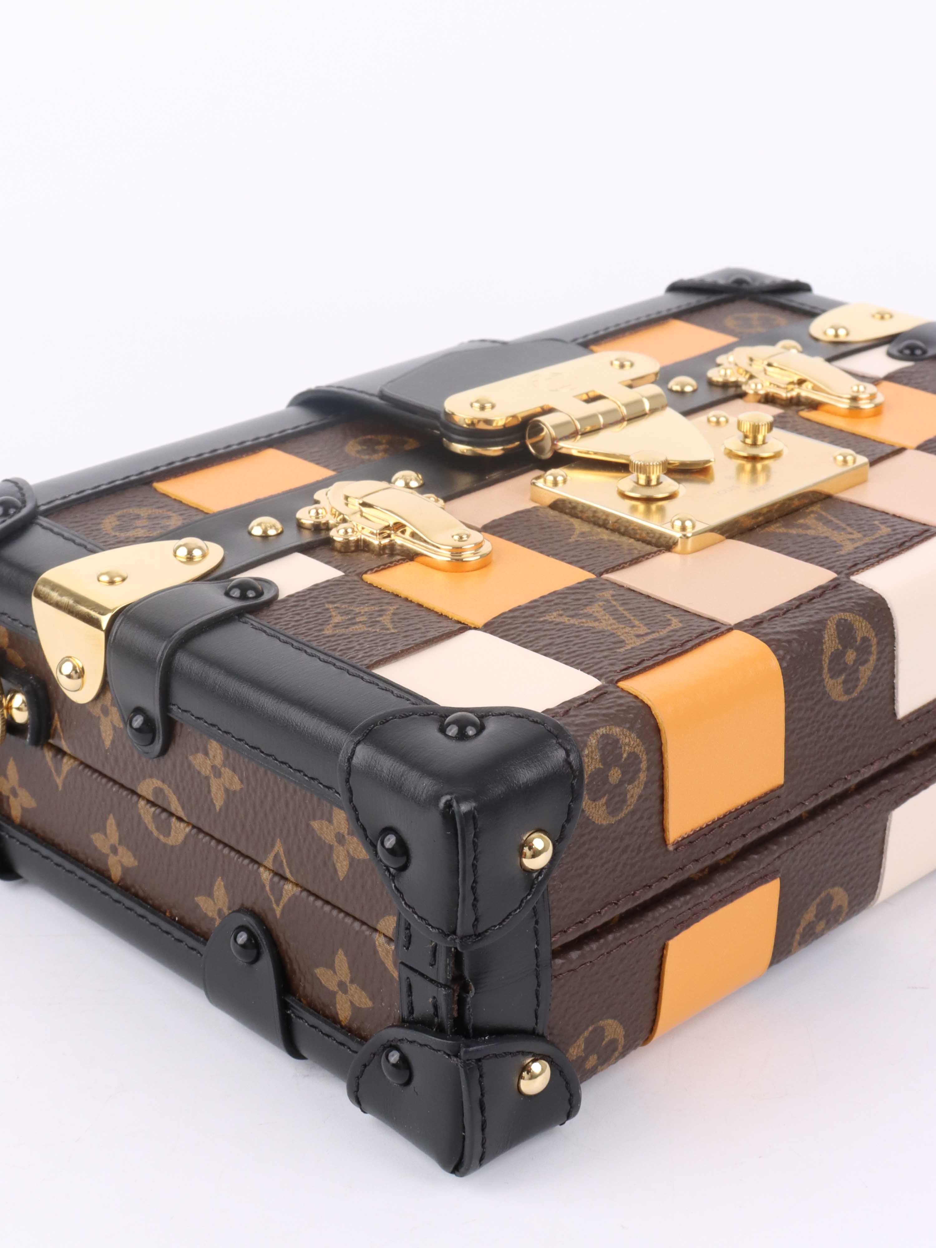 Authentic Louis Vuitton Monogram Tressage Petite Malle Crossbody Bag - Luxury Designer Handbag for Women, Perfect for Parties & Evening Events