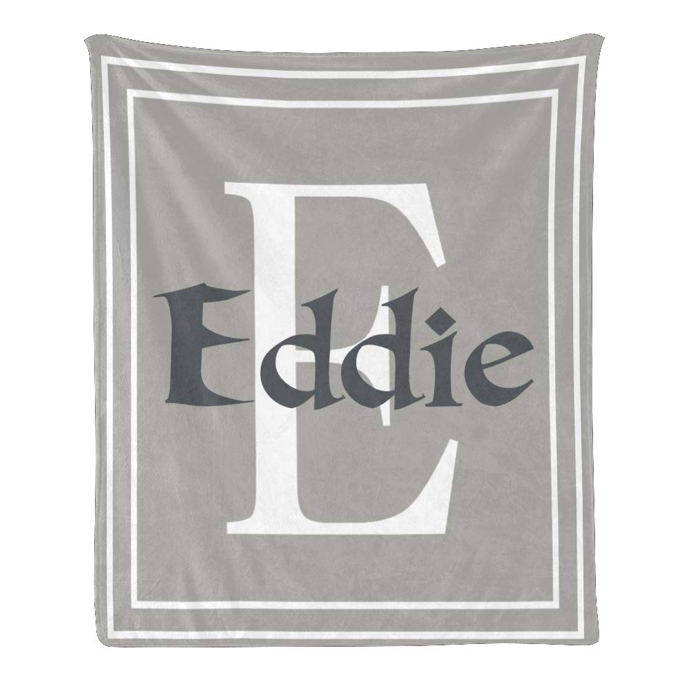 Custom Name Blanket - Personalized Fleece Throw Blanket with Embroidered Letter - 50x60 Inch Soft Plush Gift Blanket for Christmas, Anniversary & Home Decor