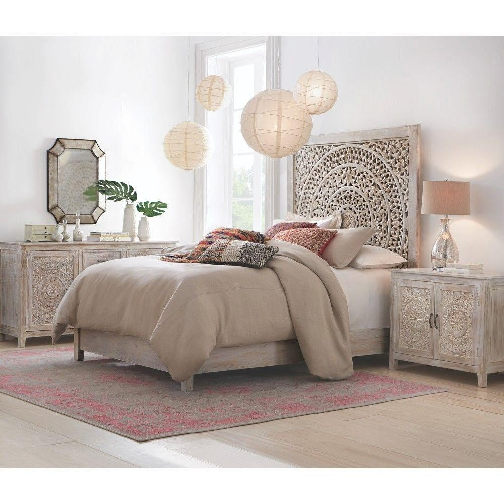 Hand Carved Solid Wood Queen Bed - Customizable Color | Elegant & Durable Dynasty Bedroom Furniture for Master Bedroom, Guest Room, or Luxury Home Decor