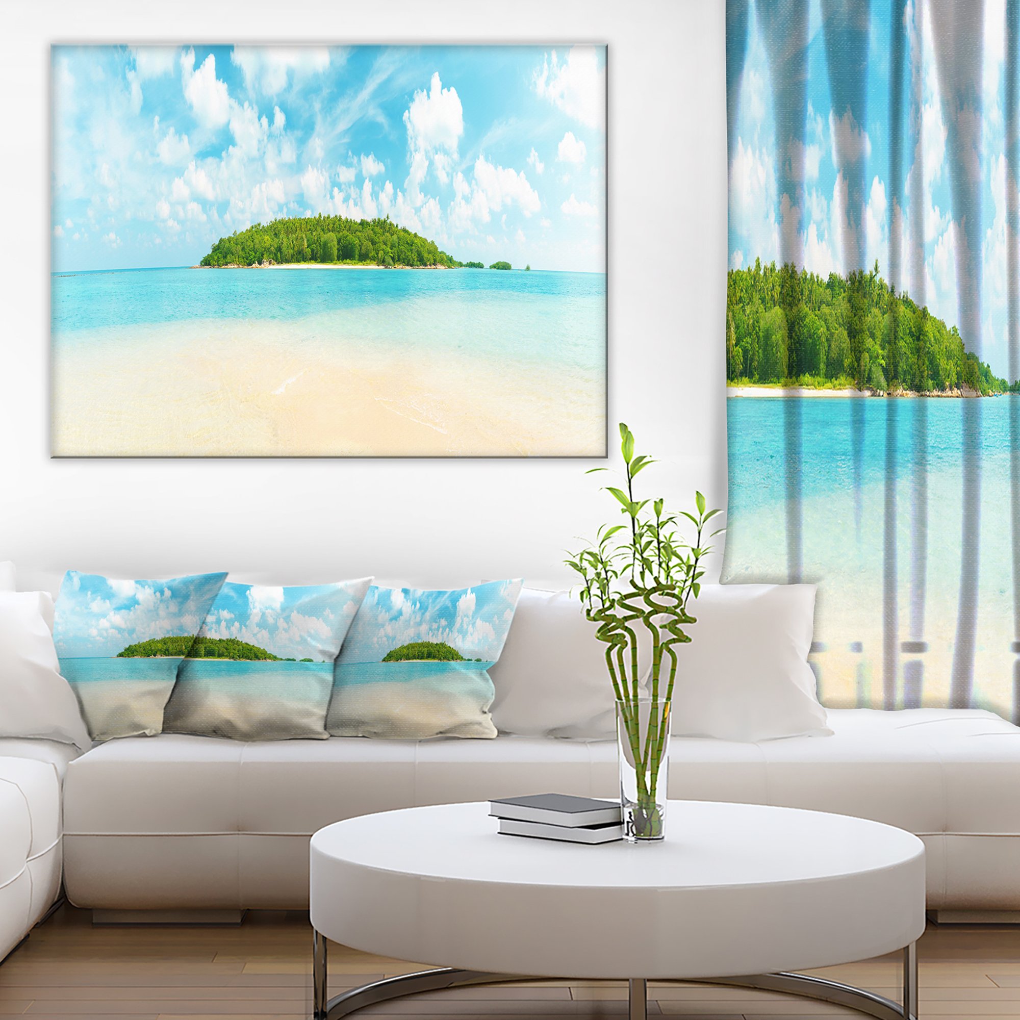 Tropical Island Panorama Large Canvas Wall Art Print - Stunning Beach Sunset Landscape Photography for Living Room, Bedroom & Office Decor