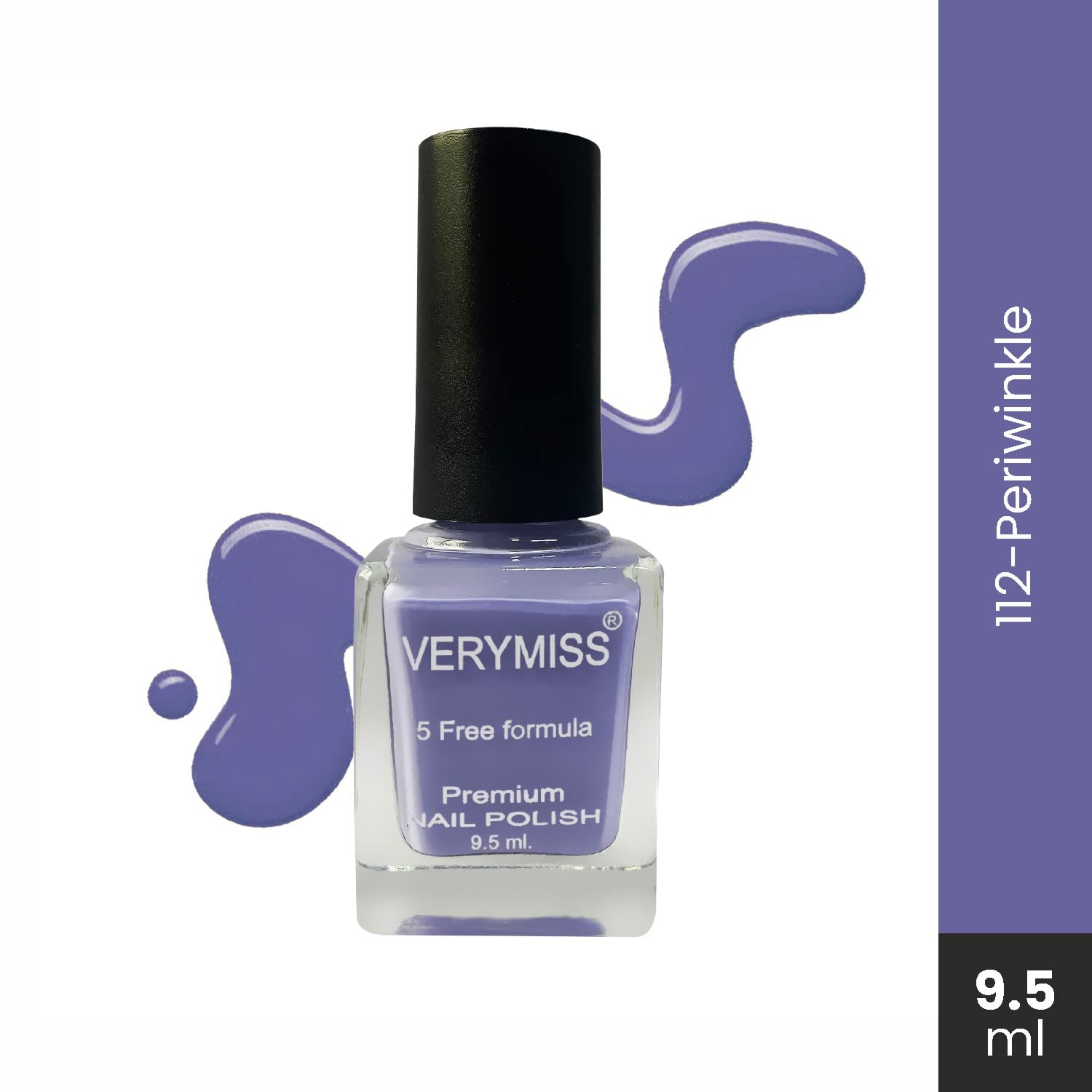 Verymiss Premium Nail Polish 9.5ml - Periwinkle Blue | Long Lasting & Non-Toxic Nail Enamel | Perfect for Manicures, Pedicures & Nail Art Designs