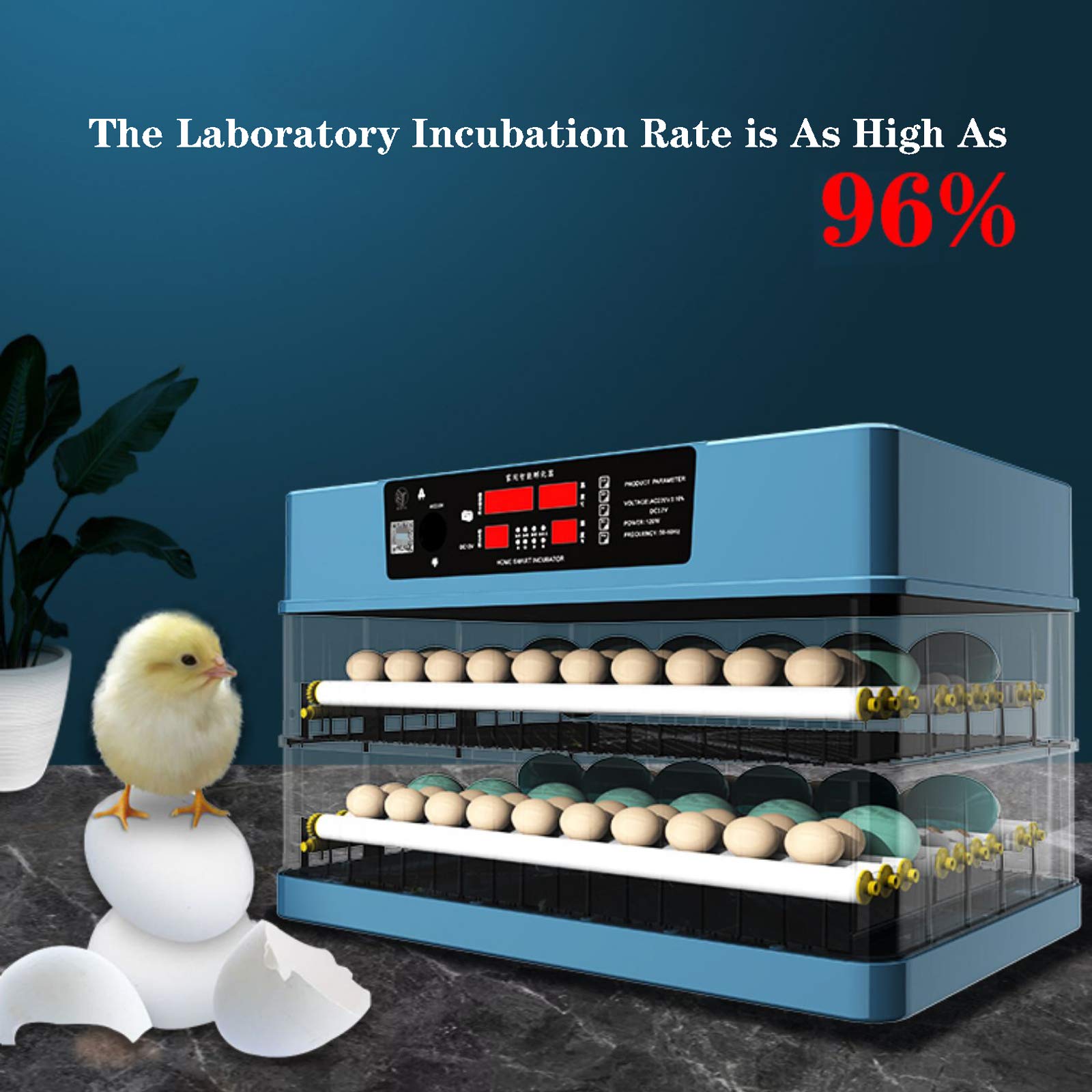 Automatic Egg Incubator with Turner for Hatching Chicken, Turkey, Goose & Quail Eggs - Perfect for Poultry Farming, Backyard Hatcheries & Homesteading