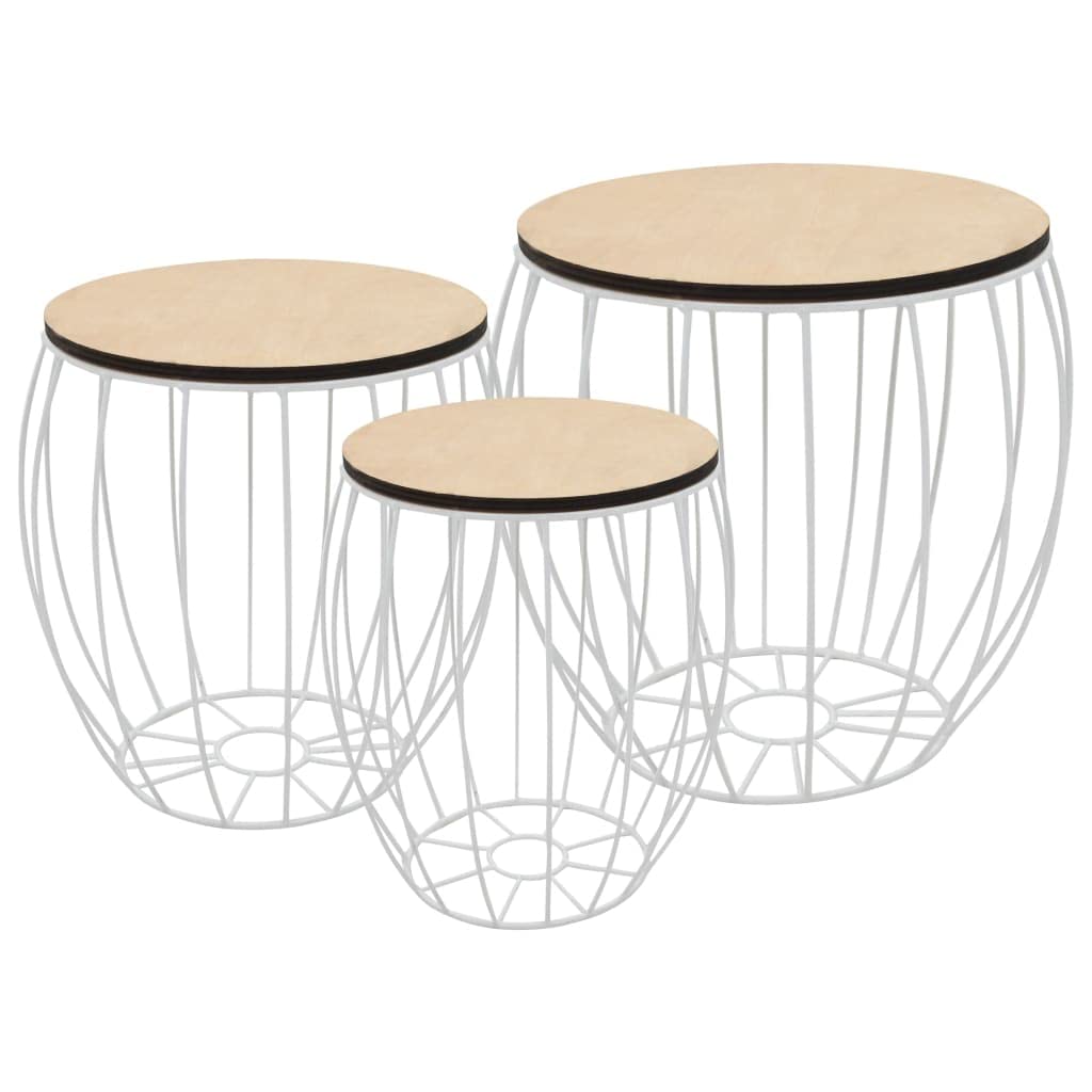3-Piece Coffee Table Set - Modern Poplar Plywood & Iron Design for Living Room, Lounge, or Office - Durable & Stylish Home Furniture