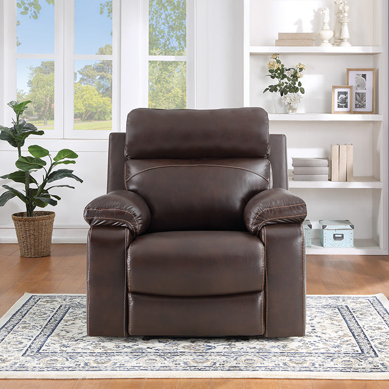 Office Star Bryson Recliner - Ergonomic Leather Executive Chair with Lumbar Support & Smooth Swivel - Perfect for Home Office, Gaming & Relaxation