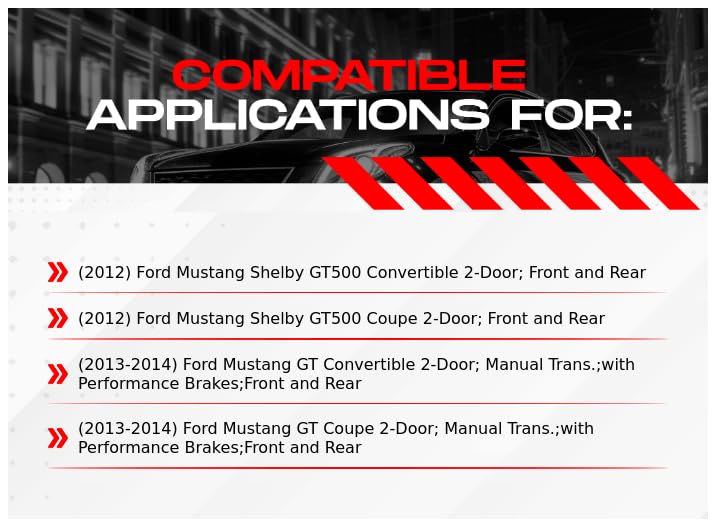 R1 Concepts Complete Front & Rear Brake Kit with Ceramic Pads & Rotors for 2012-2014 Ford Mustang | Premium Braking Performance for Daily Driving & Track Use