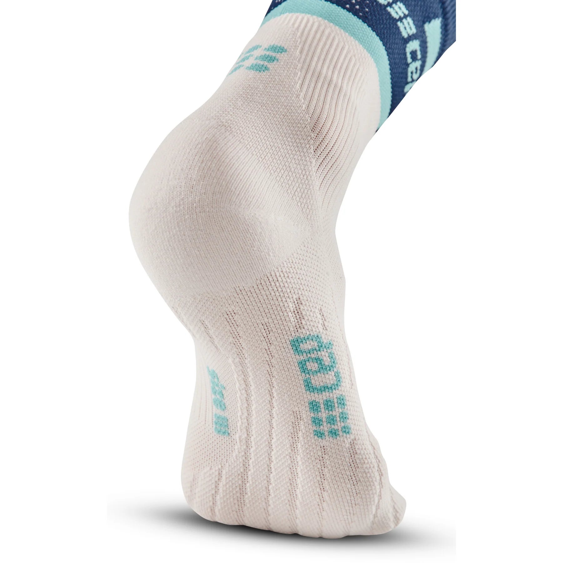 CEP Men's The Run Socks Tall v4 - Compression Running Socks for Men in Blue/Off White | Ideal for Marathon Training, Jogging & Athletic Performance