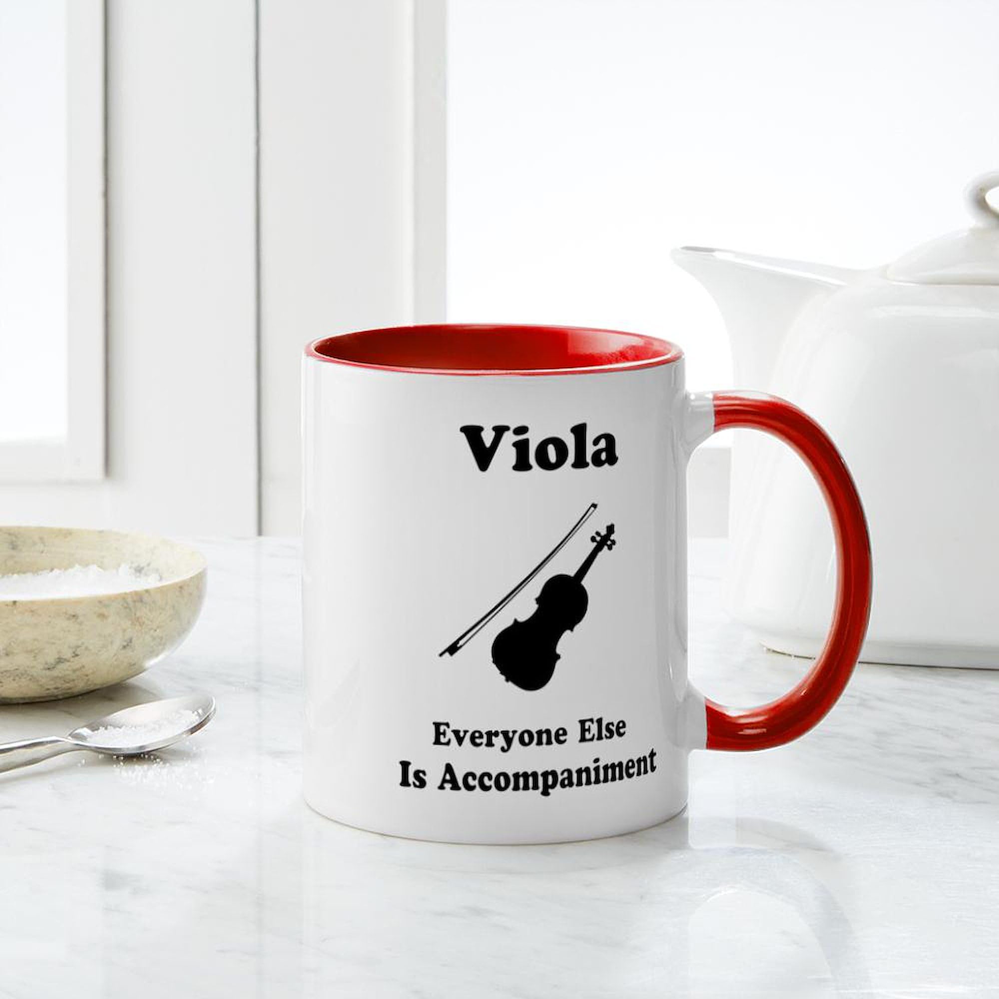 Viola Gift Mug 11 oz (325 ml) - Ceramic Coffee Cup with Handle - Perfect for Musicians, Music Teachers & Viola Players - Great for Tea, Hot Chocolate & Office Use
