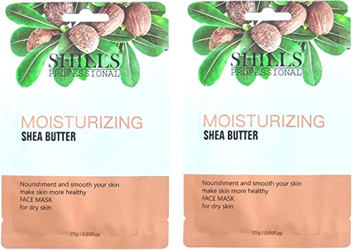 Shills Professional Face Sheet Mask - Natural Skin Care for Glowing Complexion - Shea Butter Hydrating Facial Mask for Women (5-Pack) - Perfect for Spa Night, Self-Care Routine & Skin Rejuvenation