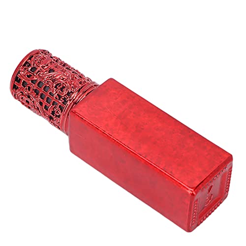 Refillable Aluminum Roll On Perfume Bottle - Portable Empty Perfume Bottle with Steel Ball & Alloy Cover for Essential Oils, Makeup & Daily Use (Red) - Perfect for Travel, Gym & On-the-Go Fragrance Touch Ups