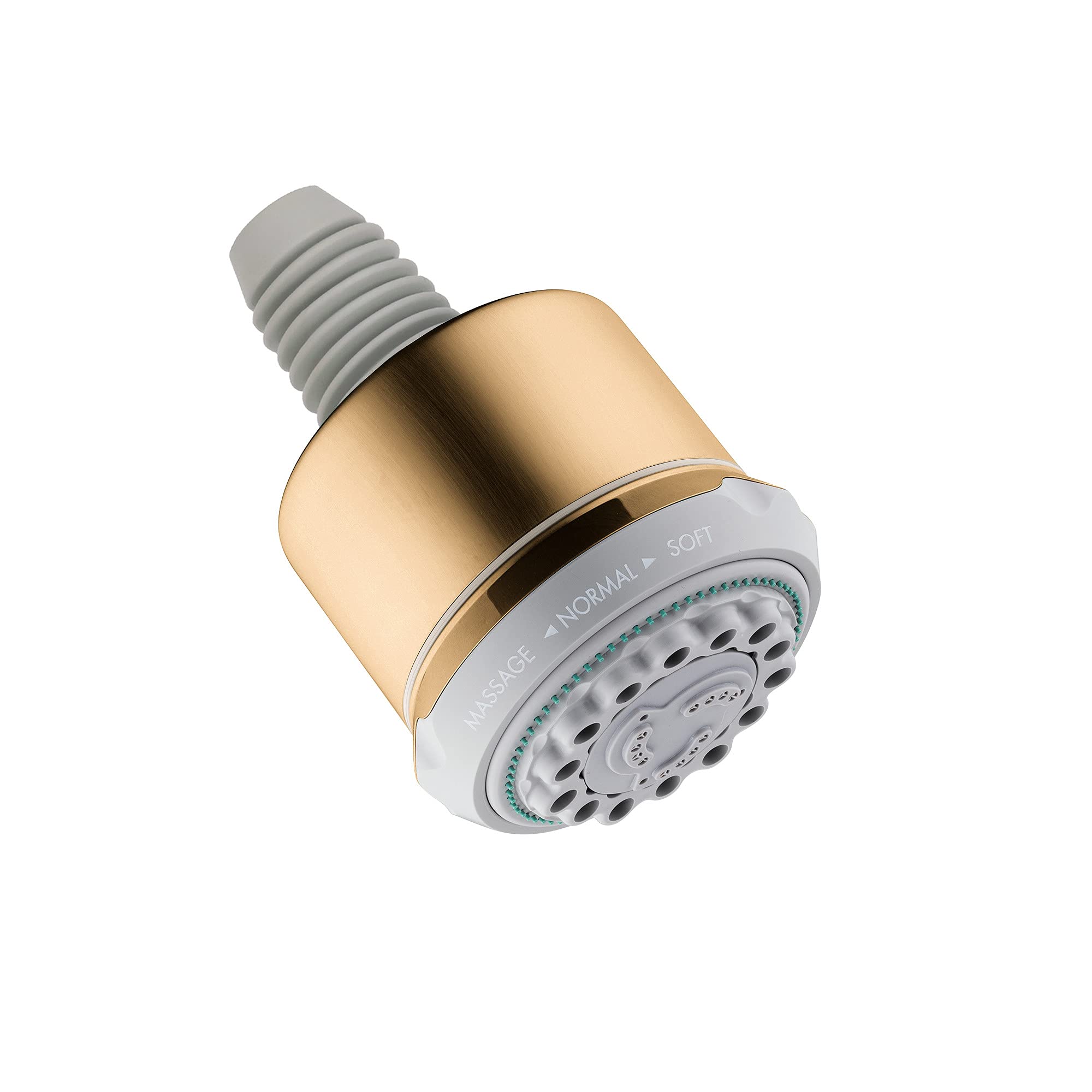 Hansgrohe Clubmaster 4-Inch Easy Clean Shower Head with 3 Spray Modes - Pulsating Massage & Soft Spray - Brushed Bronze Finish (Model 28496141) - Perfect for Modern Bathrooms & Spa-Like Shower Experience