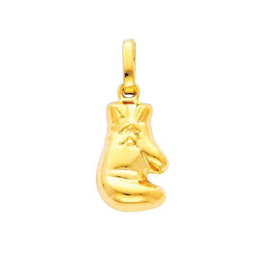 14K Yellow Gold Boxing Glove Pendant with 1.6mm Figaro Chain Necklace - Elegant Jewelry Gift for Boxing Fans, Athletes & Sports Lovers - Perfect for Gyms, Workouts & Special Occasions