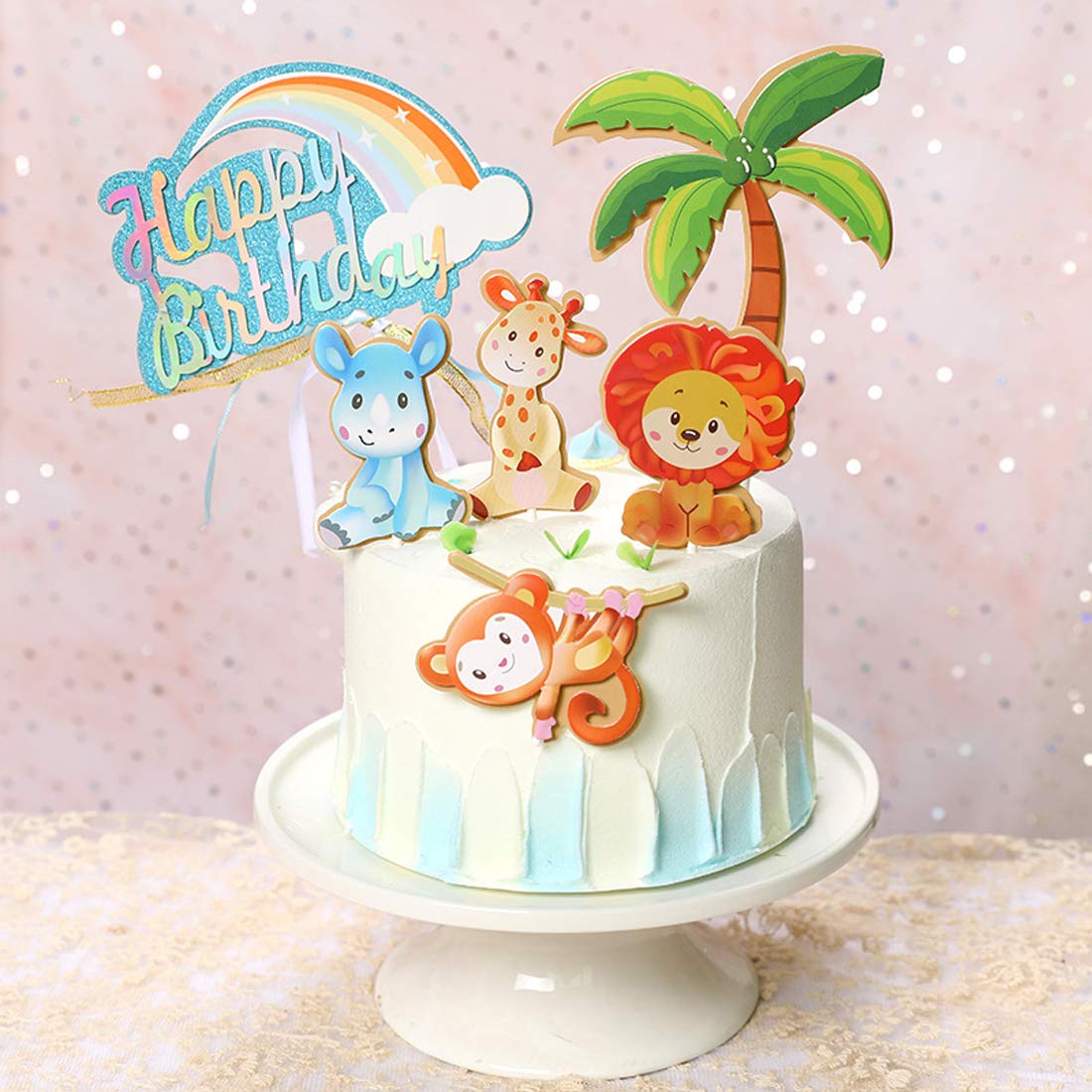 Jungle Safari Animal Cake Toppers Set - Lion & Monkey Cupcake Decorations for Birthday Parties, Baby Showers & Animal Theme Celebrations | Perfect for Kids' Cakes, Desserts & Party Decor