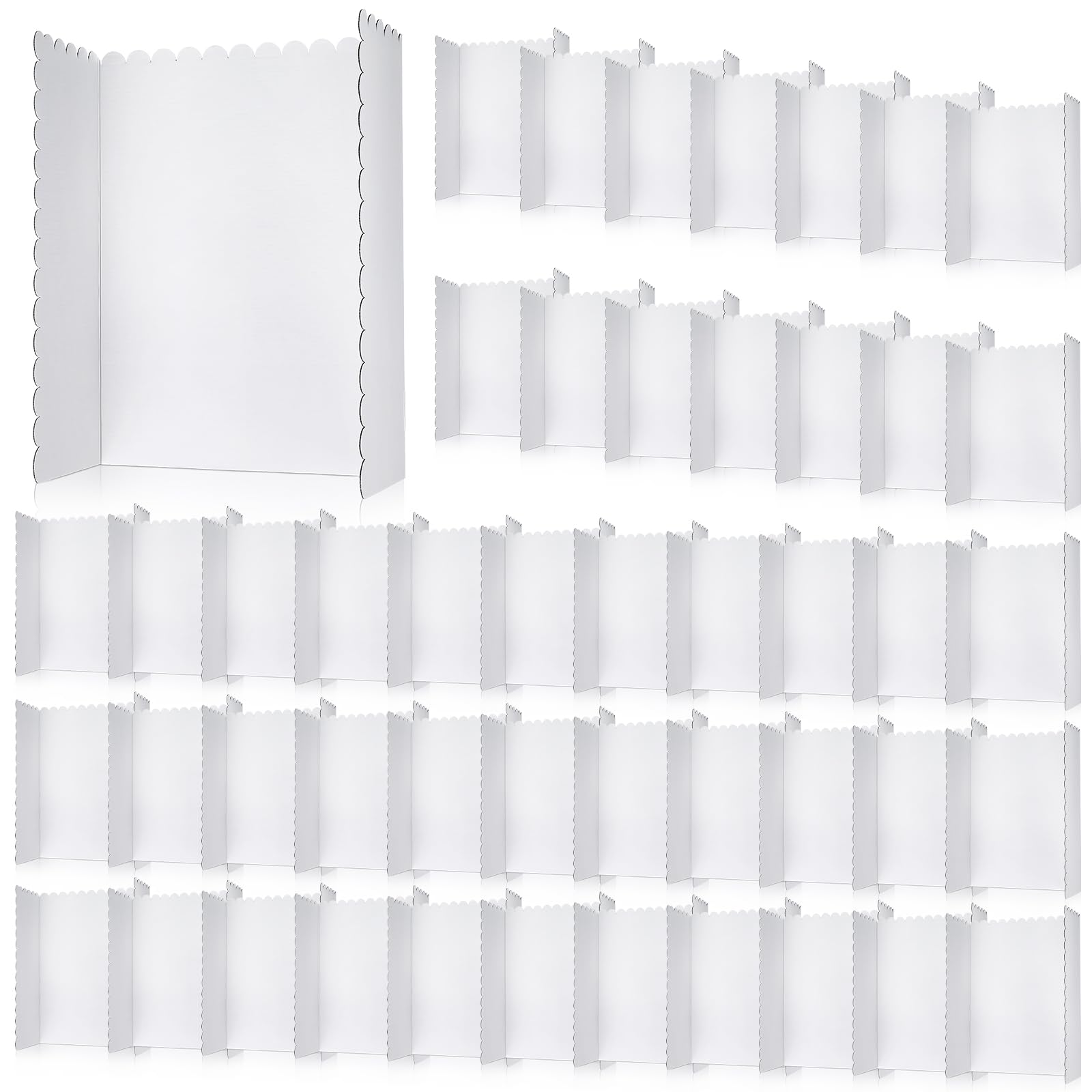 Outus 48-Pack White Tri-Fold Poster Boards 24x36 Inch - Science Fair Display Boards, School Projects, Photo Exhibitions | Foldable Cardboard Presentation Boards for Business, Classroom & Events