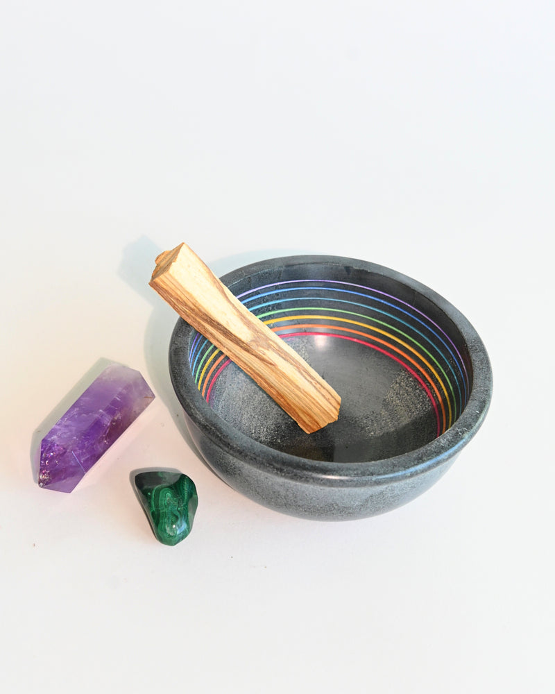 7 Chakra Smudge Bowl Set - Handmade Ceramic Incense Burner for Meditation, Yoga & Spiritual Cleansing | Perfect for Home, Office & Healing Spaces