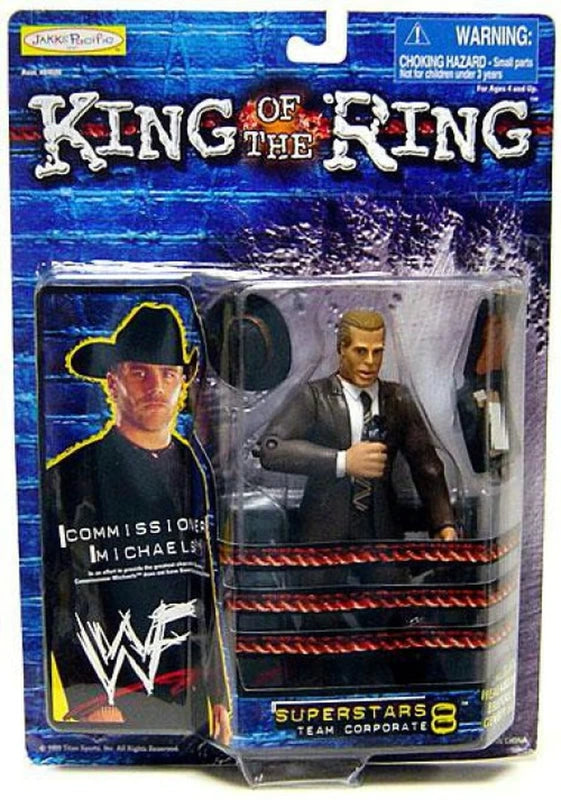 WWF Jakks Pacific Superstars Series 8 Team Corporate Commissioner Michaels Action Figure - 1999 Wrestling Collectible for Fans & Display - Perfect for WWE Memorabilia Collections and Nostalgic Home Decor