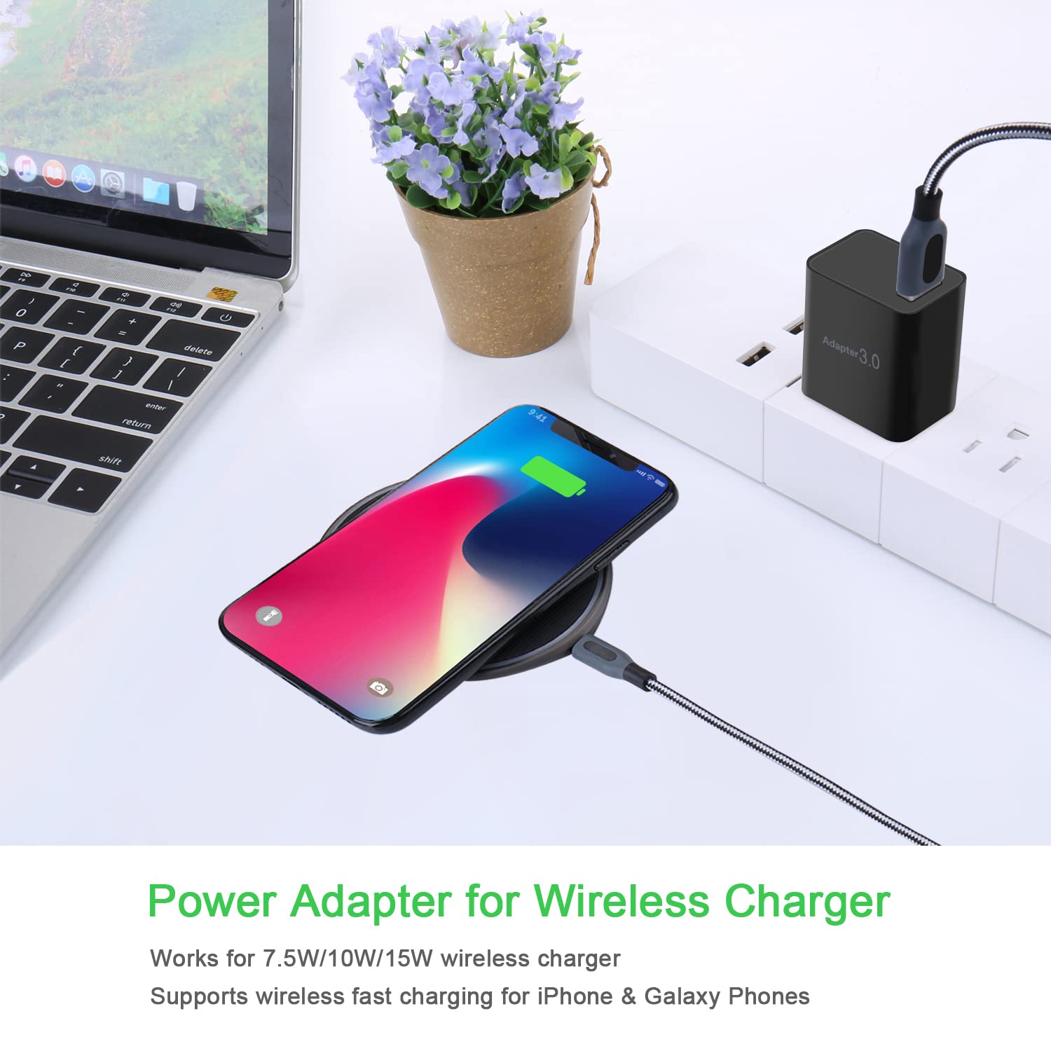 Besgoods 18W USB Wall Charger 3-Pack - 5V 3A Fast Charging Block with Quick Charge 3.0 Technology - Compatible with iPhone 16/15/14 Pro Max, Galaxy S24/S23 Ultra & Android Devices - Perfect for Home, Office, Travel & Camping Use