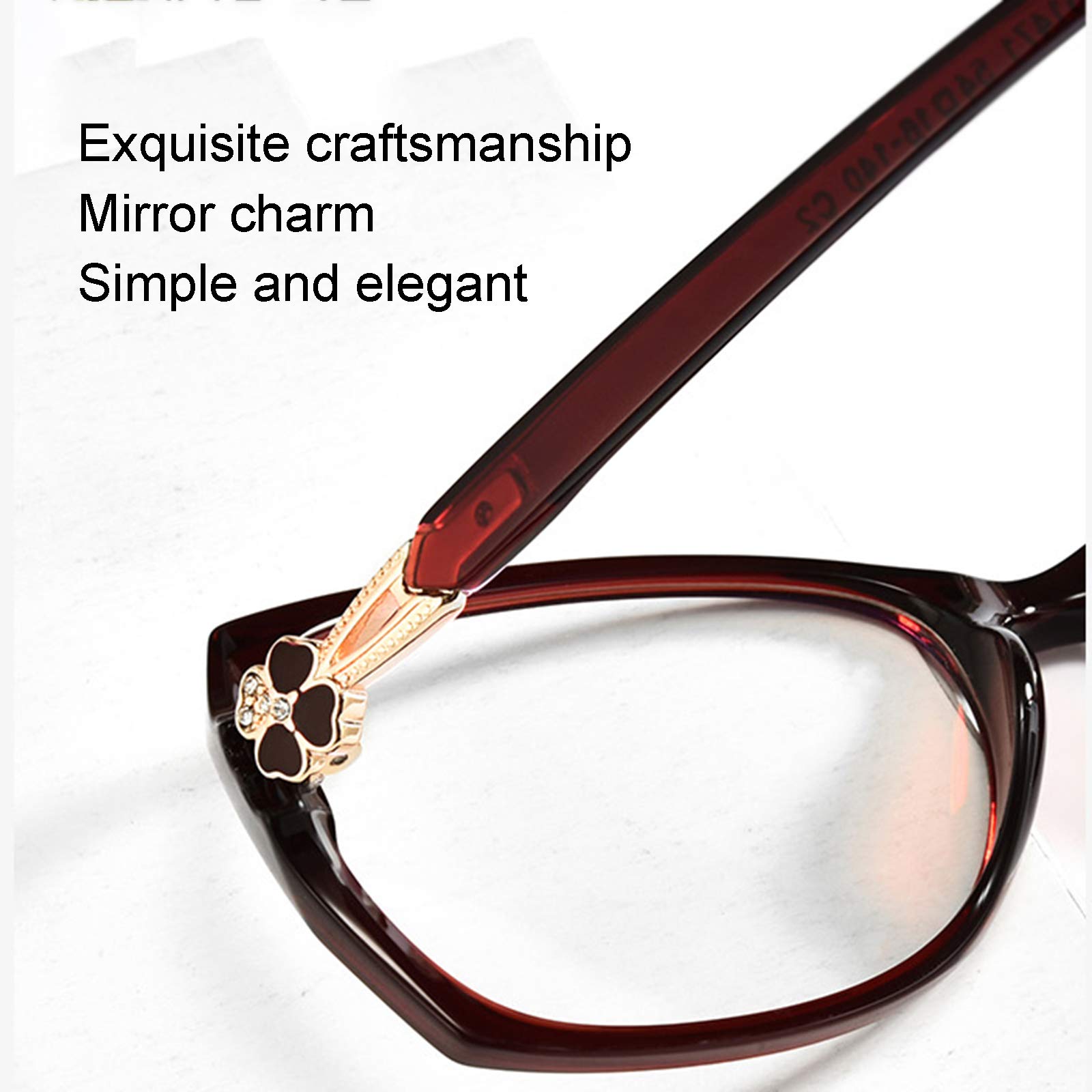 Smart Distance Reading Glasses with UV Protection & Anti-Reflection - Anti-Fatigue Computer Glasses for Women, Lightweight & Stylish +3.0 Magnification (Red) - Perfect for Office Work, Screen Time & Reading