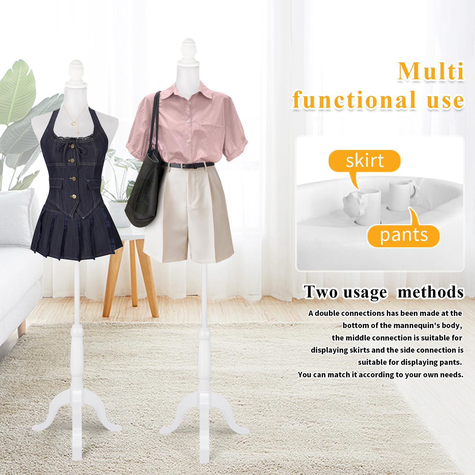 Adjustable Female Dress Form Mannequin Torso with Tripod Stand - Sewing Dress Form for Clothing Design, Tailoring & Fitting - Perfect for Fashion Designers, Seamstresses & Boutique Owners